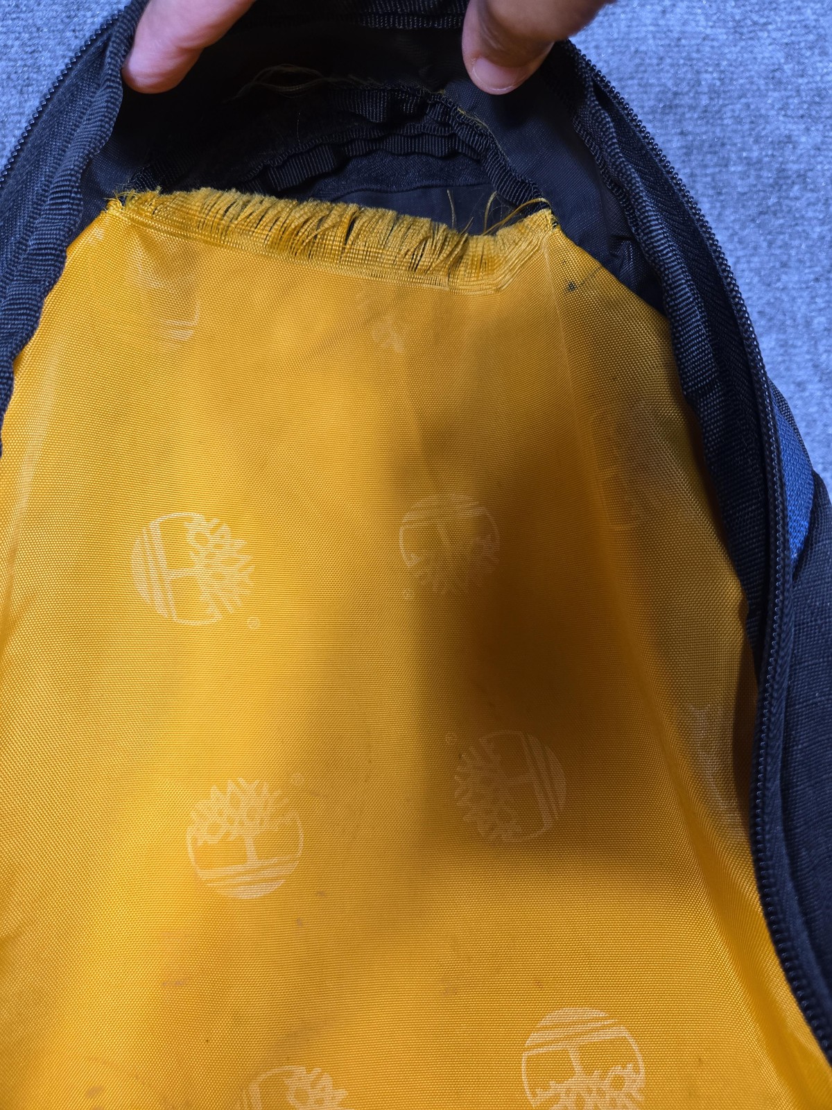 Timberland Backpack Mens Blue Black Yellow Outdoor Hiking School Travel Bag