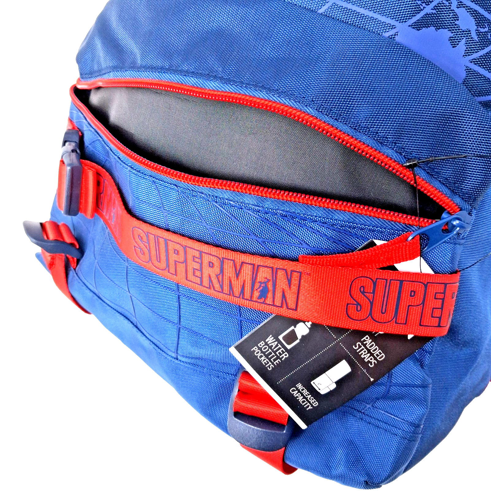 Bioworld DC Comics Superman Globe 18″ Backpack w/Tech Sleeve New With Tags