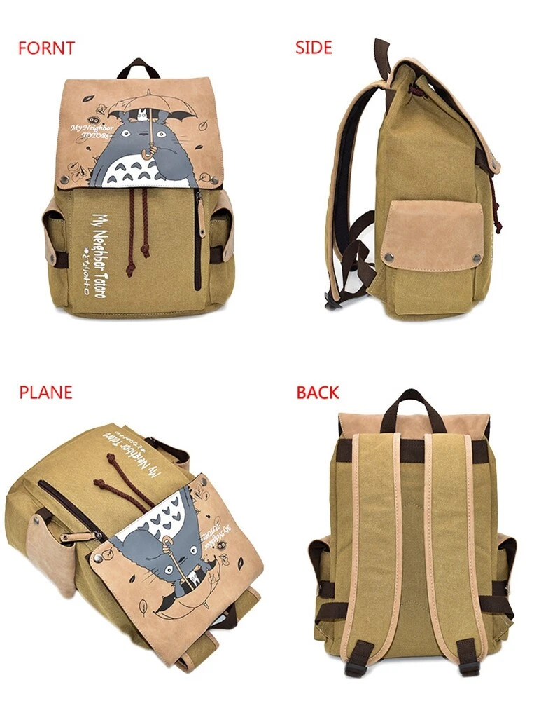 One Piece Attack on Titan Backpack Canvas Shoulders Bag Schoolbag Laptop Bag