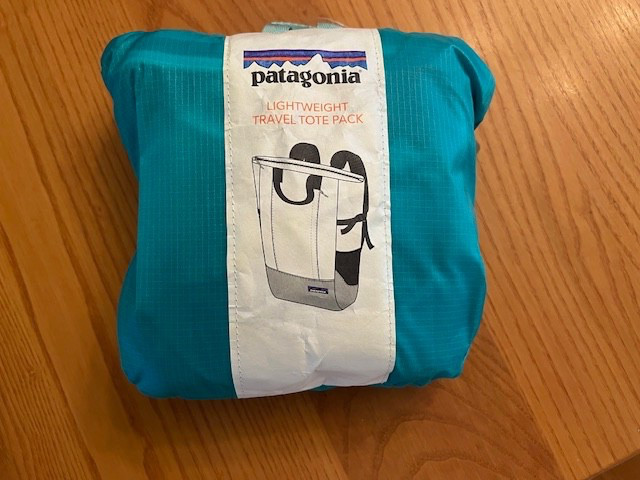 Patagonia Lightweight Travel Tote Pack Blue Nylon Packable Lightweight NWT