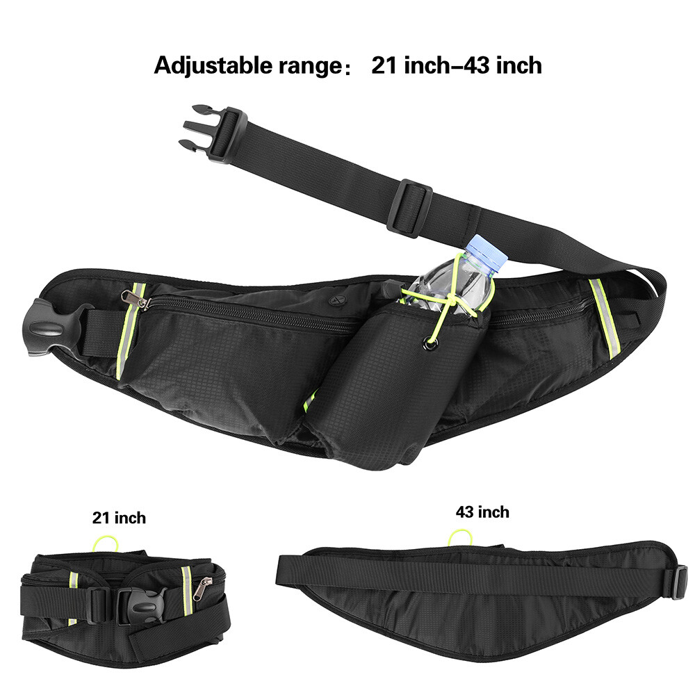 Running Belt Waist Pack Fanny Pouch Water Bottle Holder For iPhone 15 Pro Max US