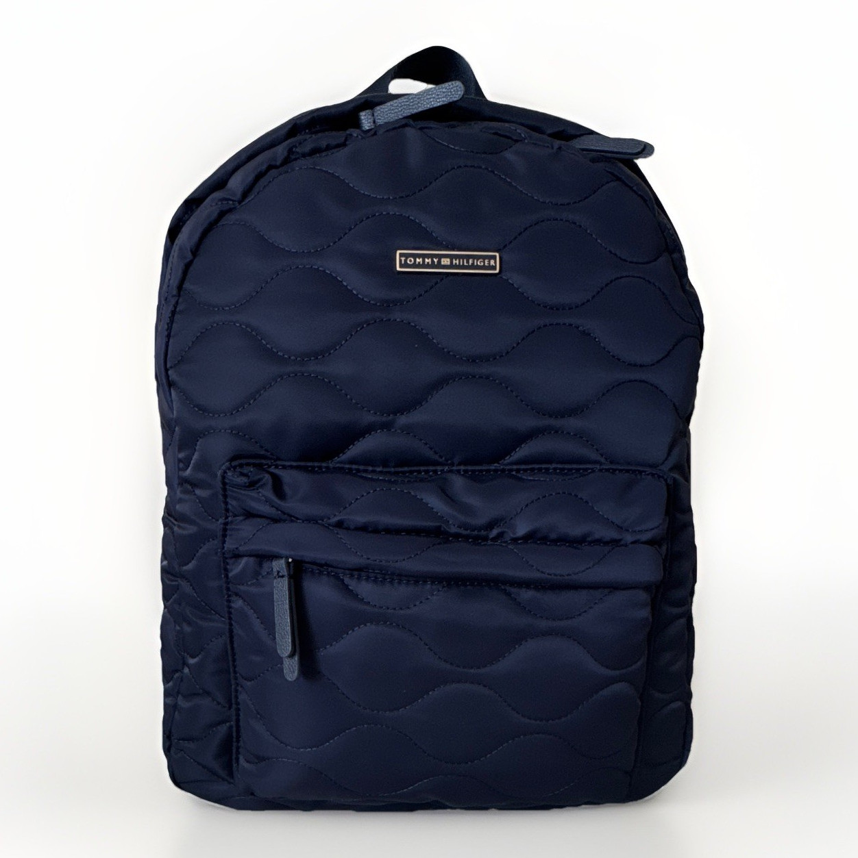 Tommy Hilfiger Blue Solid Backpack Zip Closure Padded Inner/Outer Pockets