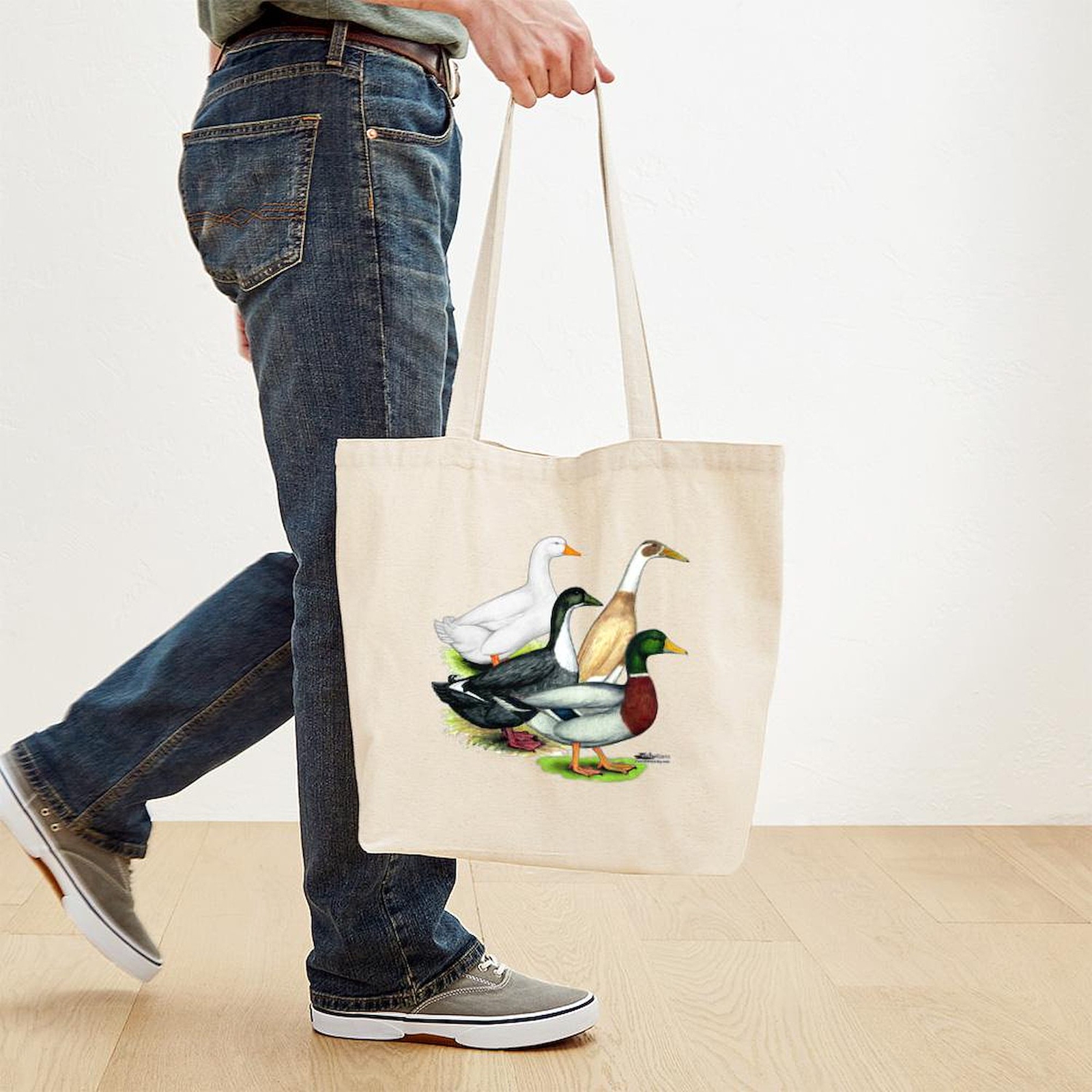 CafePress Duck Quartet Natural Canvas Tote Bag, Cloth Shopping Bag (507737270)