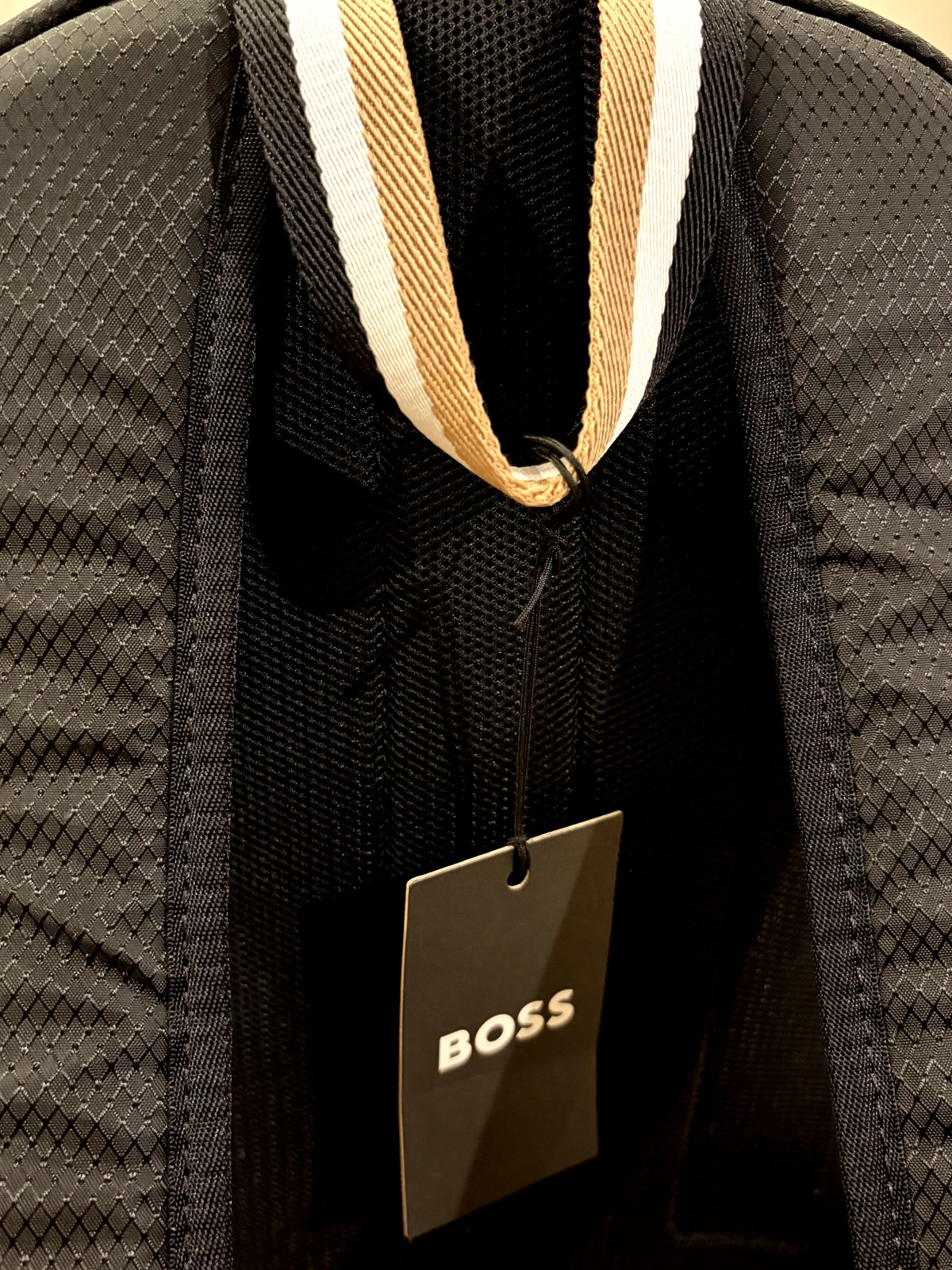 Hugo BOSS Pixel Backpack Black Ripstop Laptop Sleeve 17″ NWT Designer Urban Bag