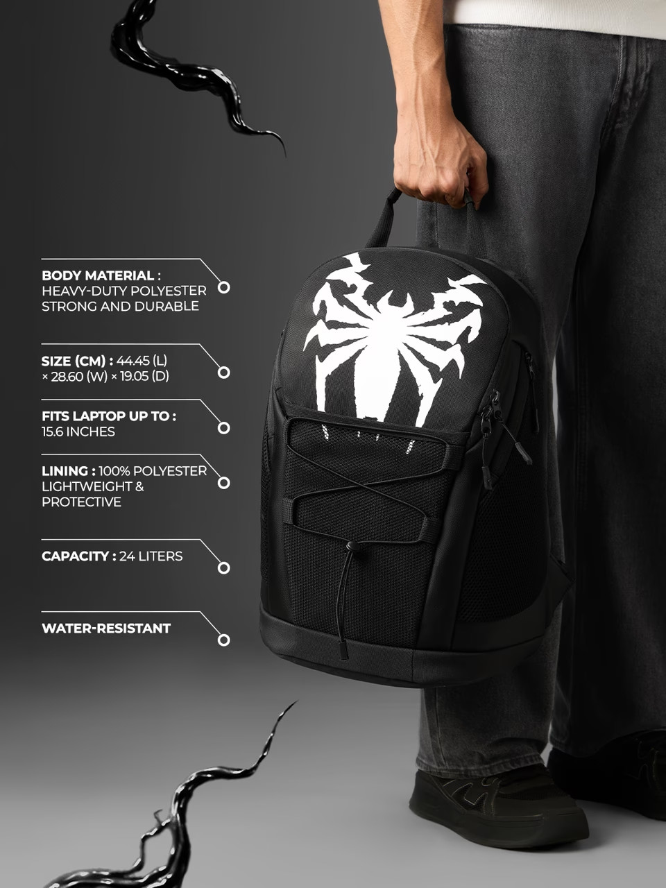 Marvel Venom Lethal Alien Symbiote Backpack Laptop/Travel Bag School/College