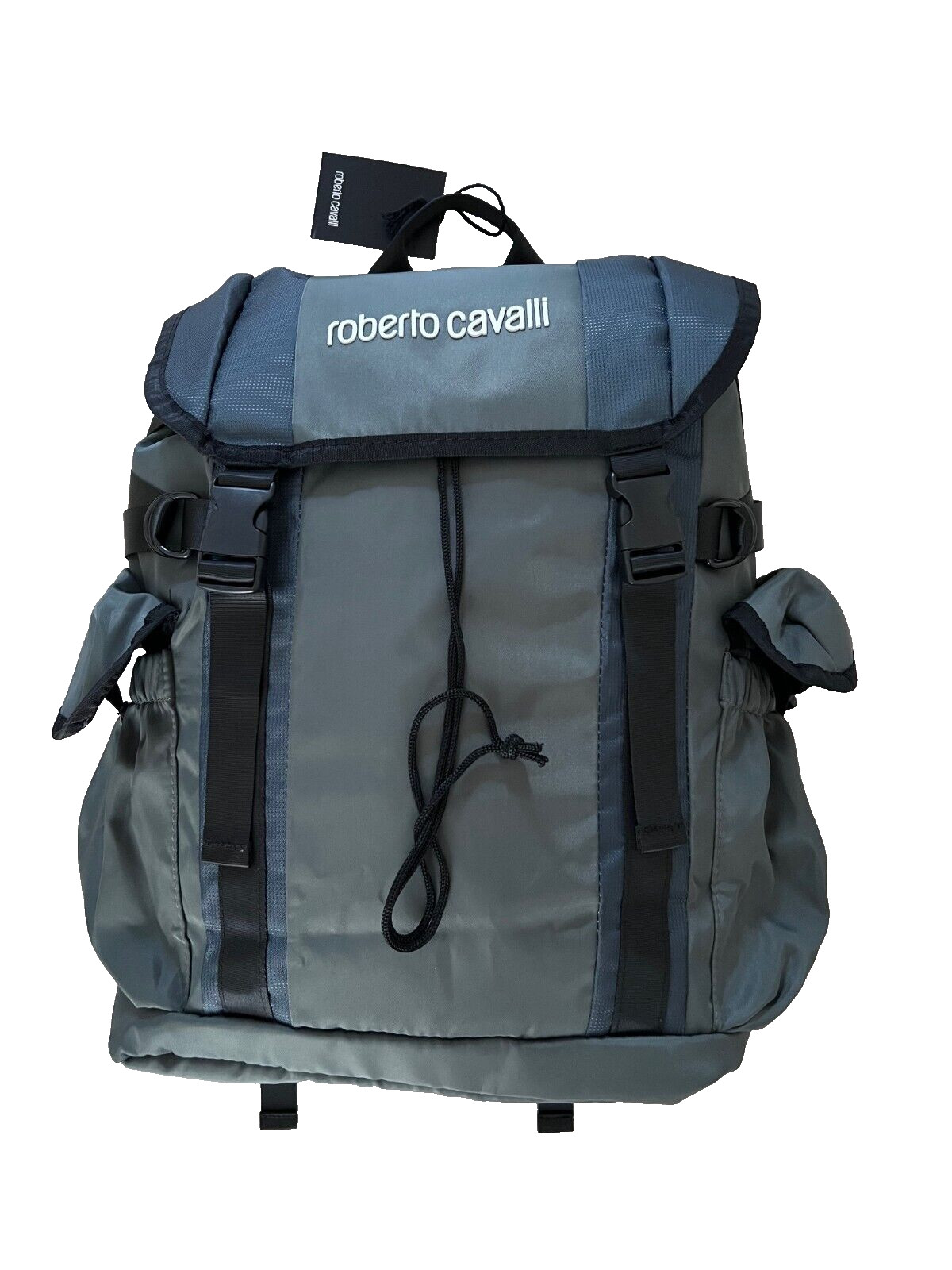 Roberto Cavalli Casual Sport Utility Logo Backpack Bag Green
