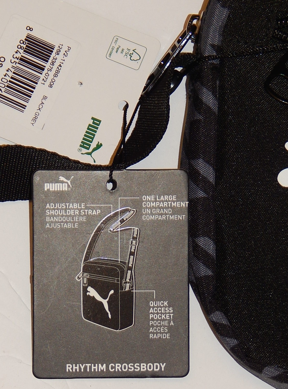 PUMA RHYTHM CROSSBODY 2.0 ONE SIZE BLACK/MULTI UNISEX NEW AUTHENTIC