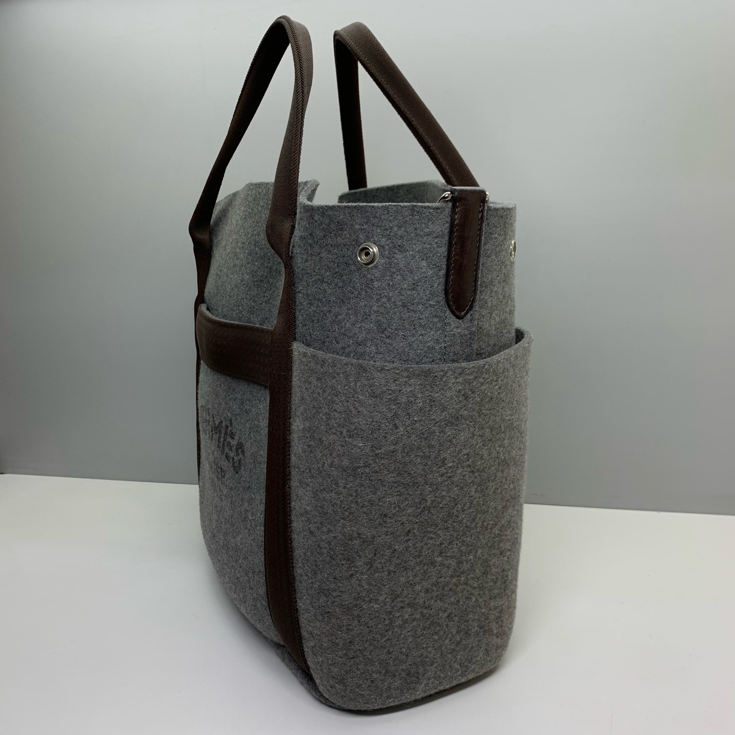 Hermes Pre-Owned Authentic Groom Bag Storage bag Satchel Grey 39*32*16cm