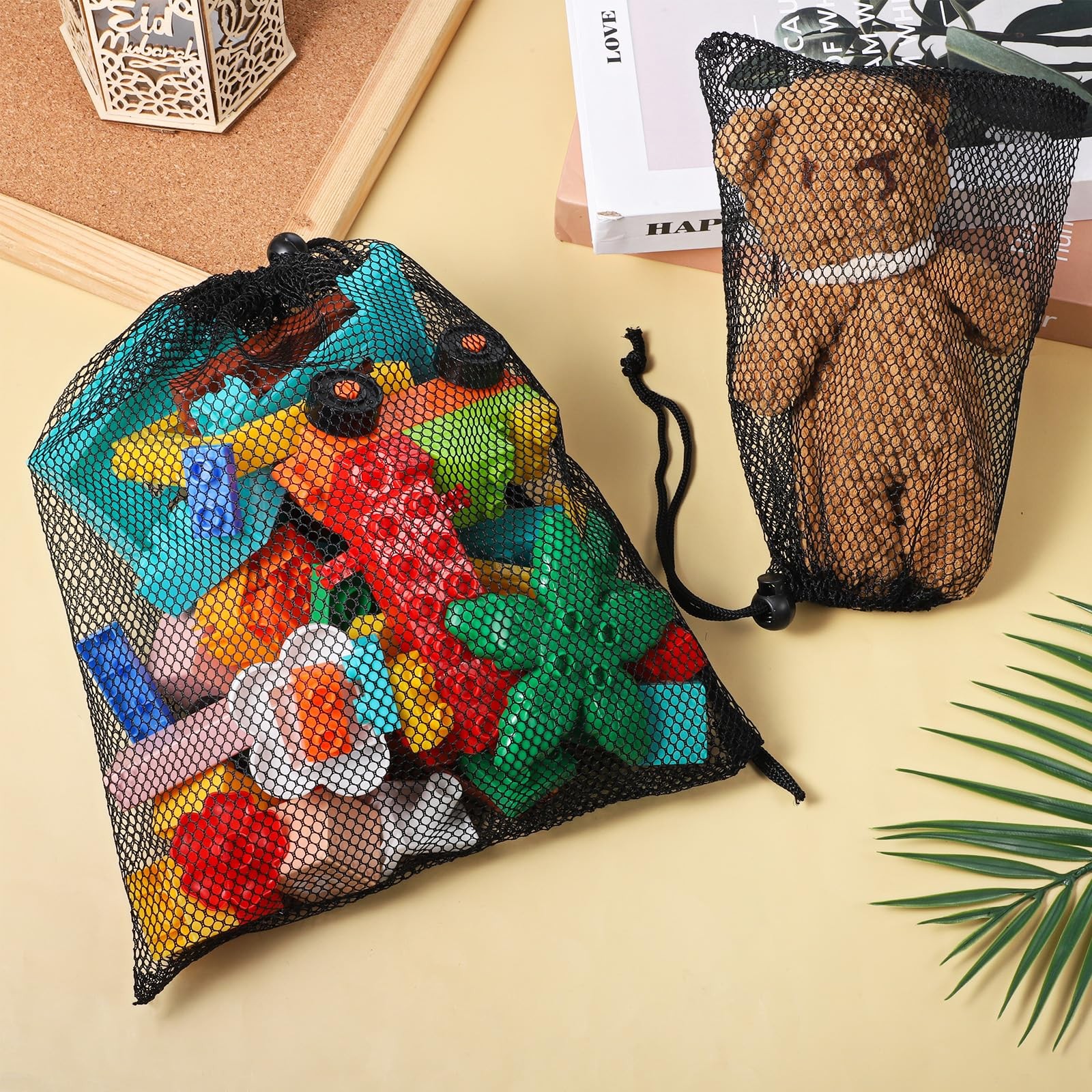 6 Pcs Mesh Drawstring Bag, Golf Ball Bag Nylon Mesh Storage Bags Sports Equip…