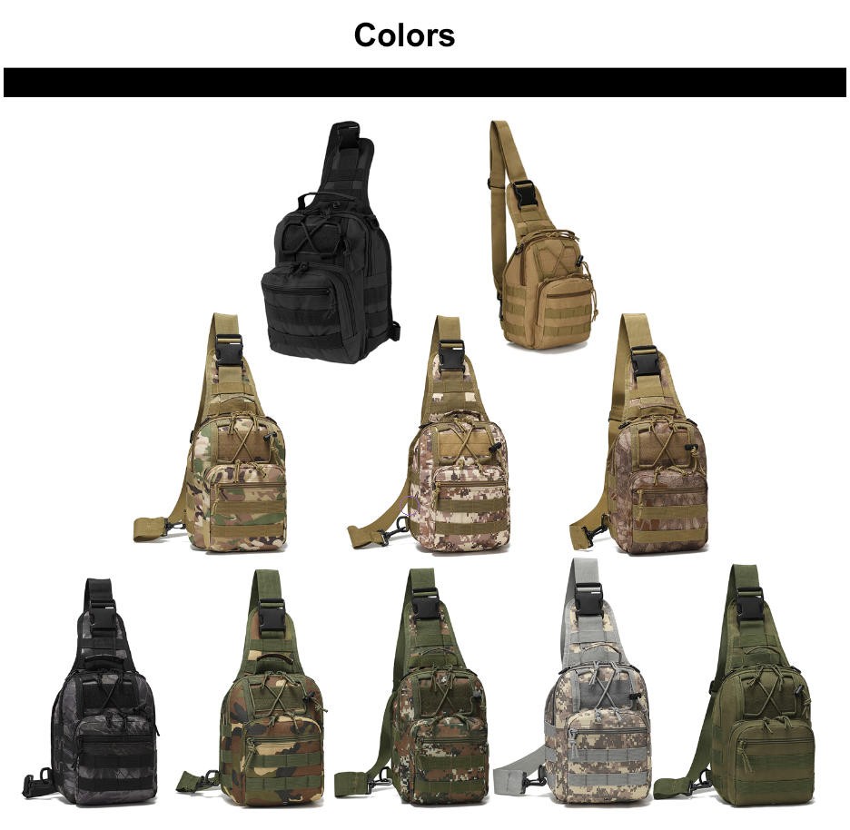 Mens Backpack Tactical Sling Shoulder Bag Molle Travel Chest Pack Outdoor Hiking