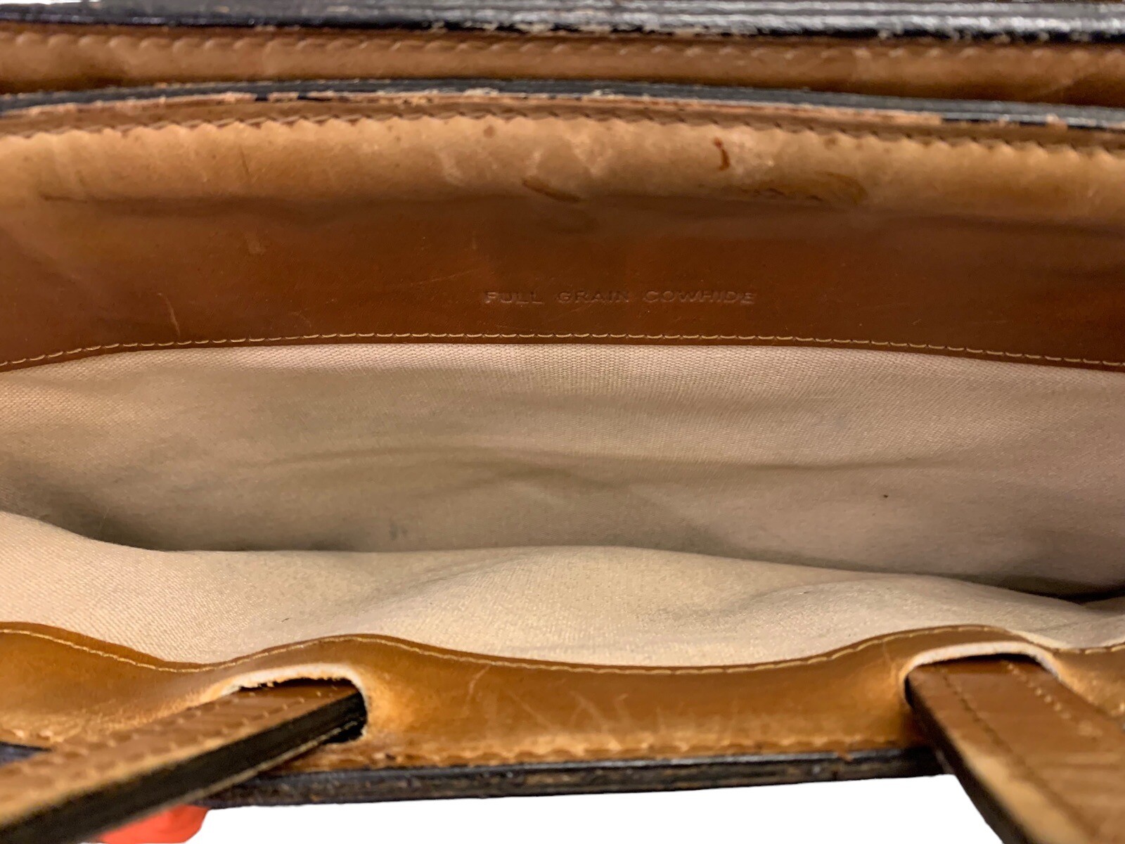 SCHLESINGER Brothers Vintage Cowhide Leather Briefcase Portfolio Brown Camel
