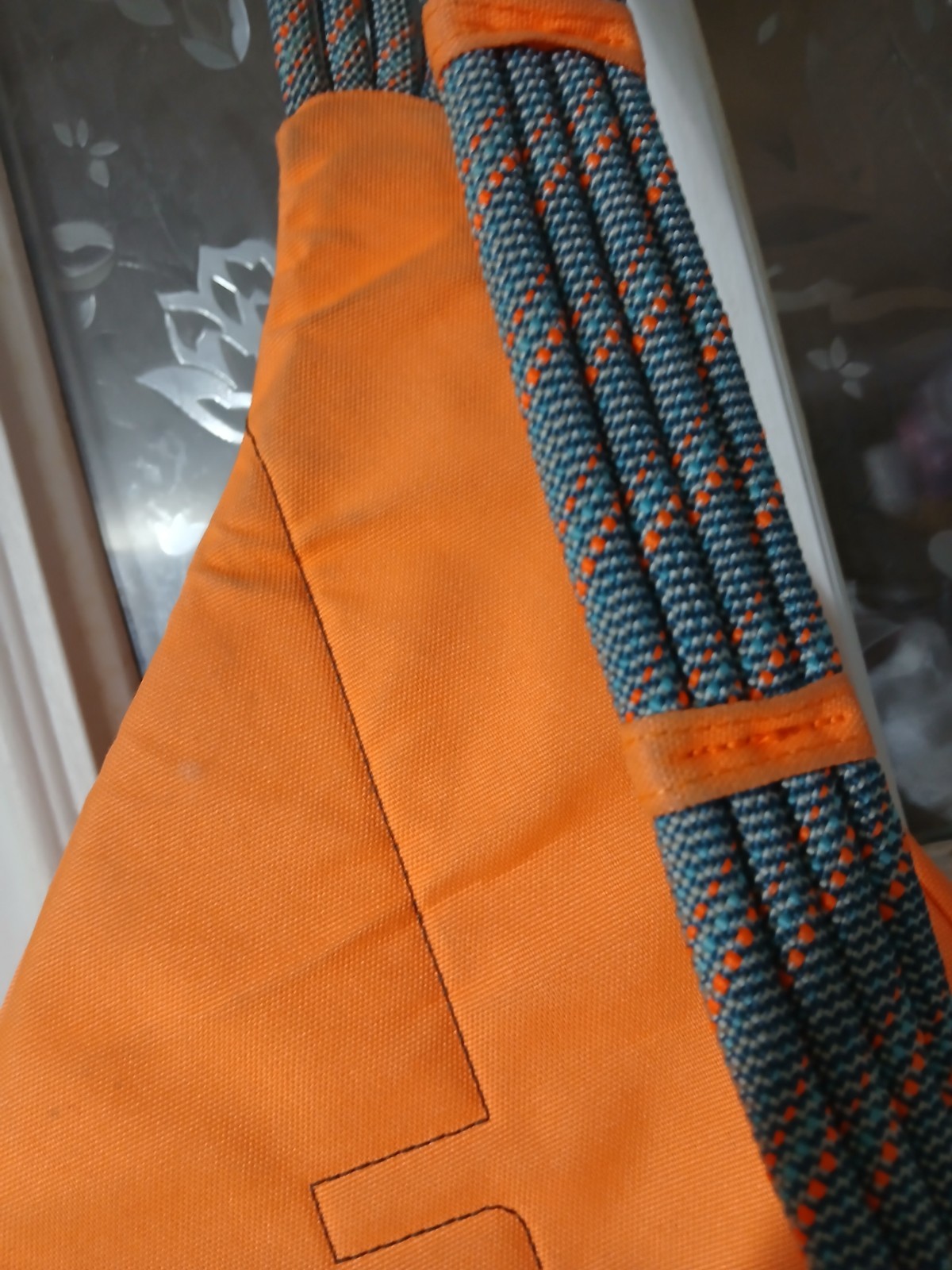 KAVU Adjustable Rope Sling Bag Bright Orange- Crossbody Outdoor Pockets