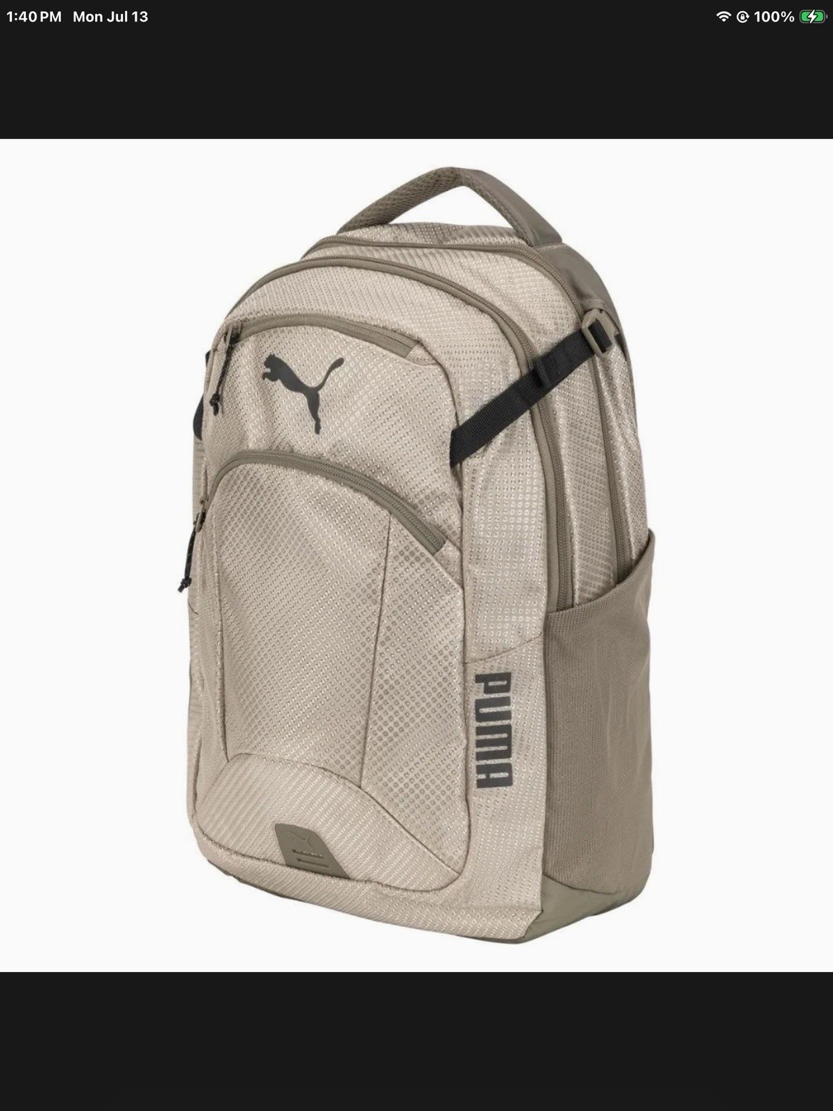 Puma Challenger Performance Backpack New With Tags Tan Reflective