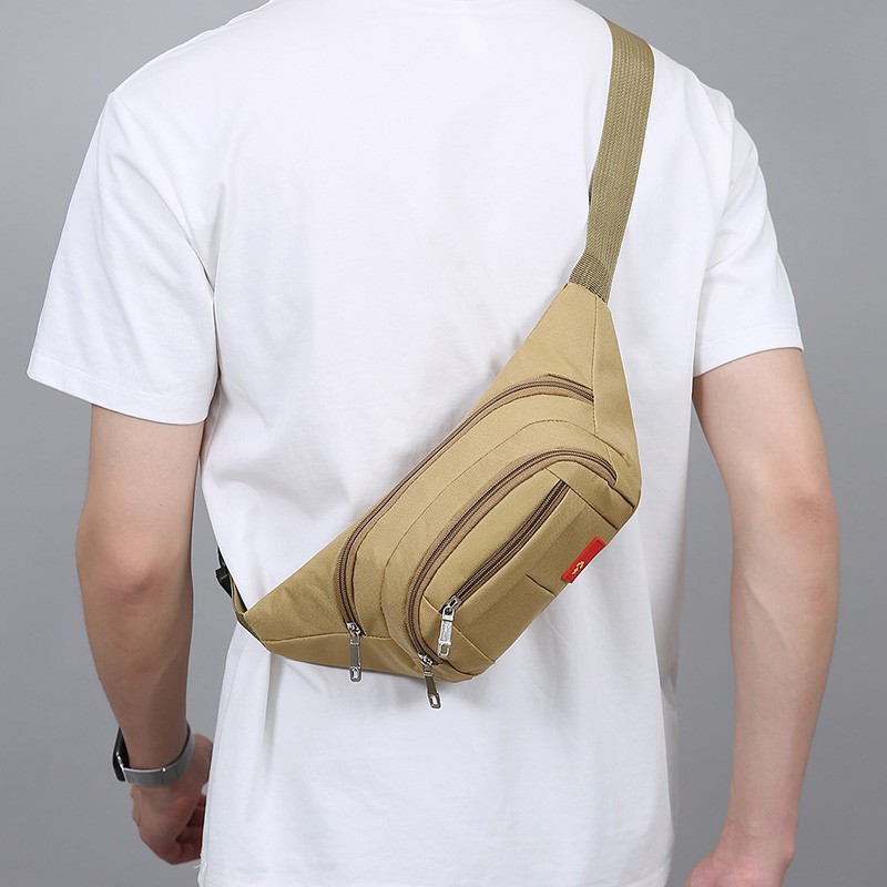 Men’s Fanny Pack Wear-resistant Crossbody Bag Chest Bag Outdoor Sports Bag US