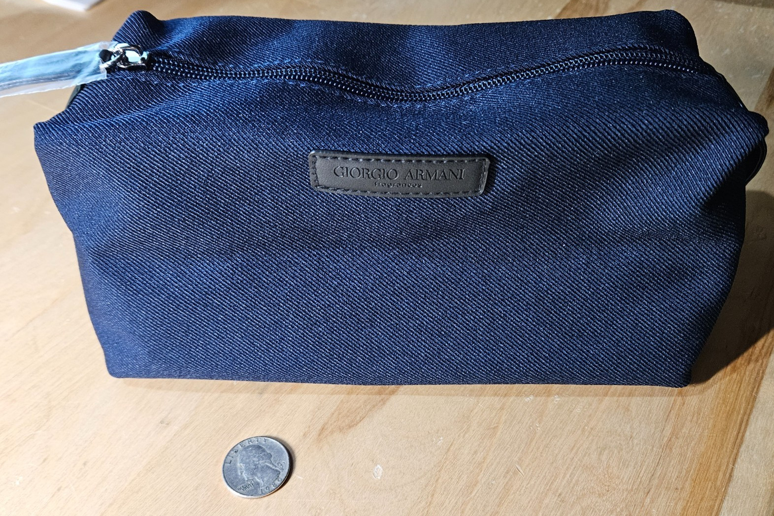 Giorgio Armani Man Pouch Navy Hanging Bag Travel Toiletry Case NEW #J4-1