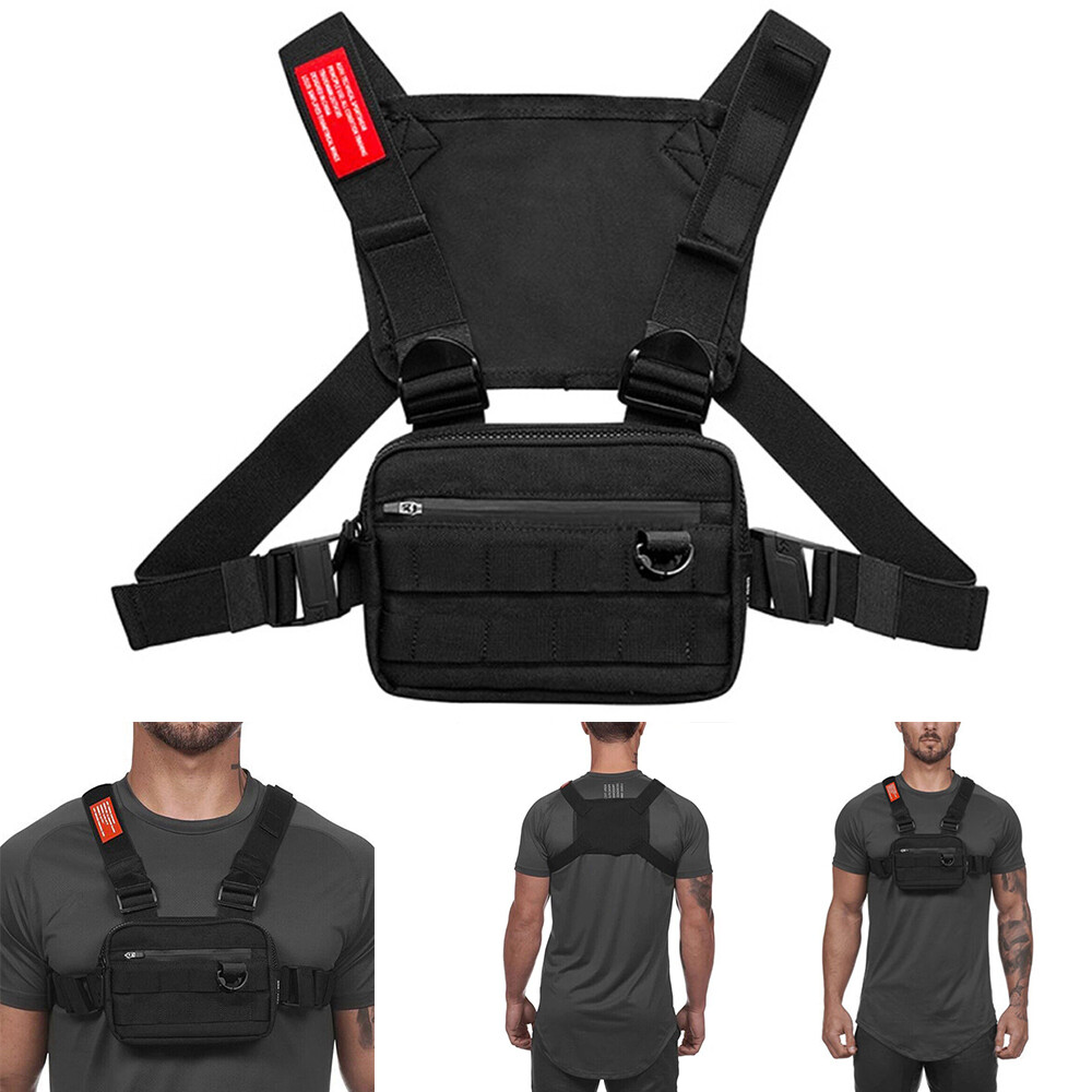 Tactical Combat Chest Rig Bag Front Pouch Recon Pack Sport Protective Vest Bags