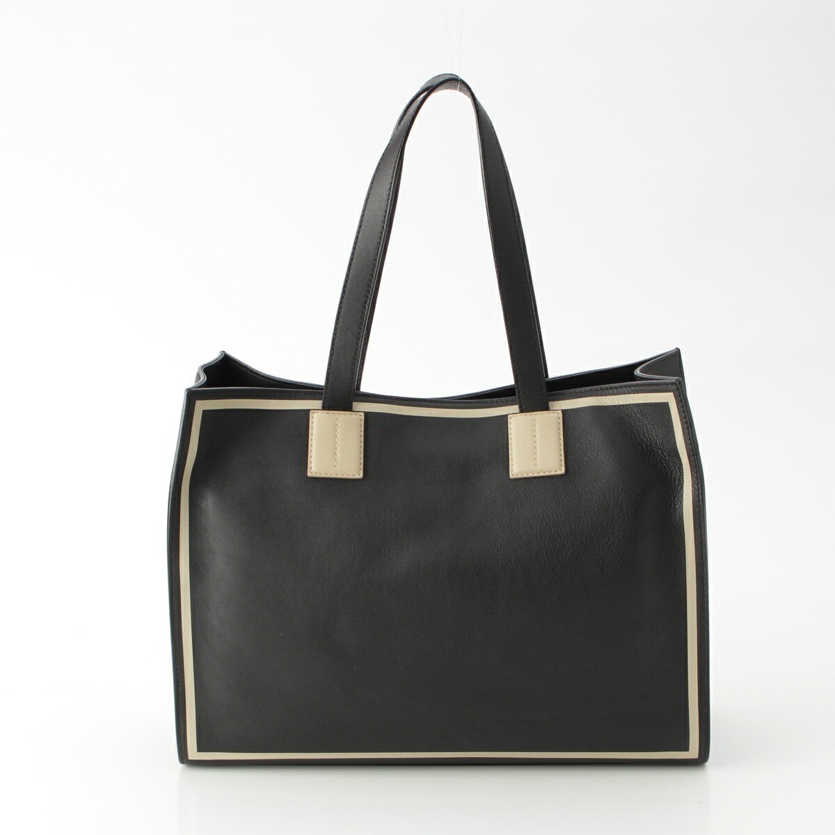 BALLY Crystalia Tote Shoulder Bag Black Leather 38x38x13cm pre-owned