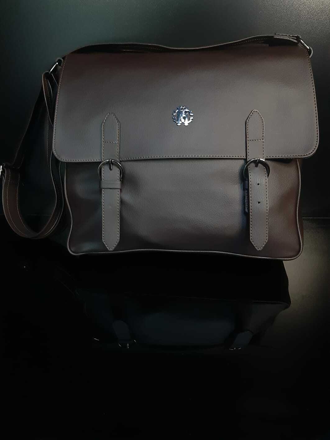 ROBERTO CAVALLI MEN’S ECO LEATHER BORSA BAG. FSBO79