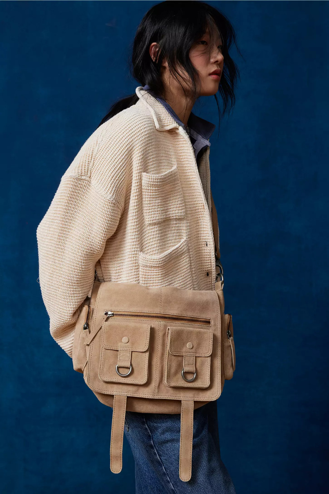 Urban Outfitters Ecote Jackson Pocket Suede Messenger Bag