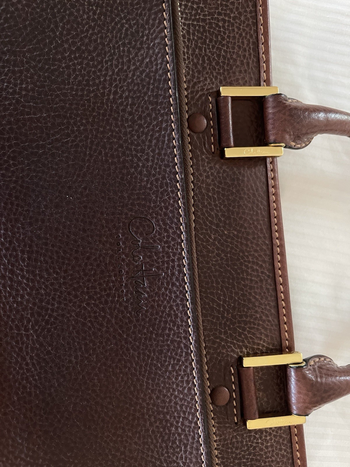 Cole Haan Collection Special Edition Drop Handle Laptop Clutch,saddle Tan, Mens
