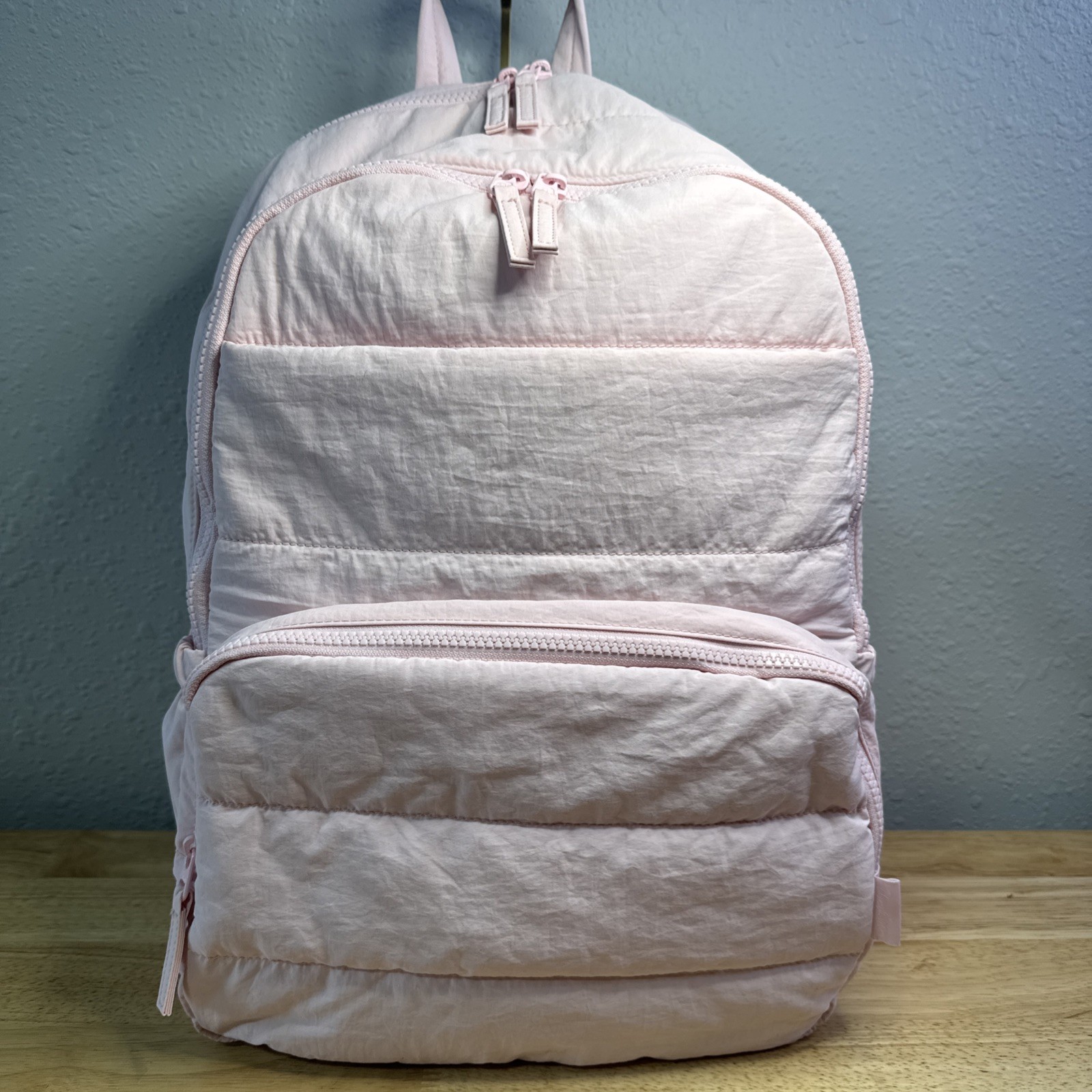 Uselike Quilted Puffer Backpack Pink Laptop Travel School Bookbag Bag
