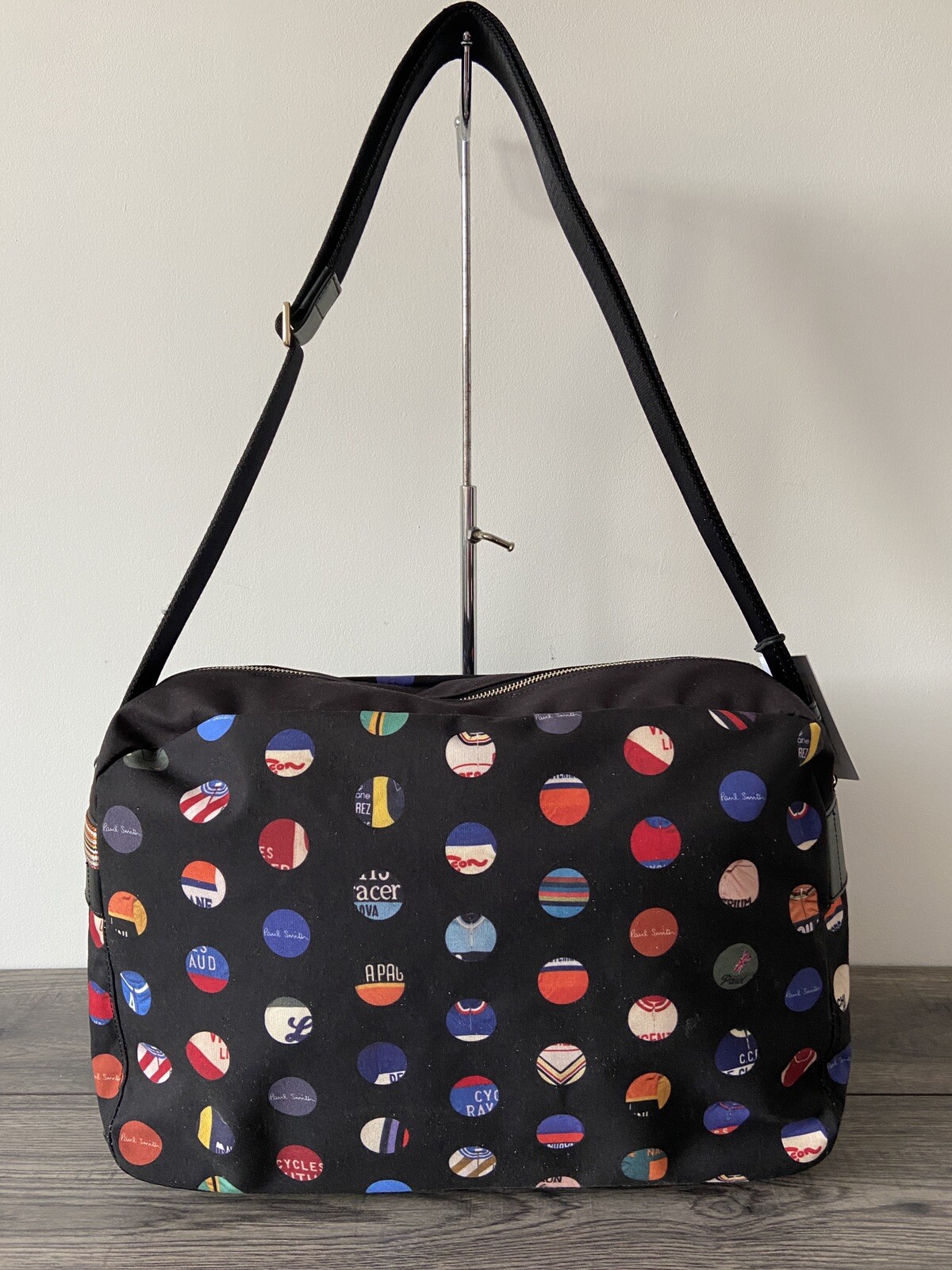 PAUL SMITH CYCLING JERSEYS SPOT PRINT FOLIO MESSENGER BAG RETAIL BNWT