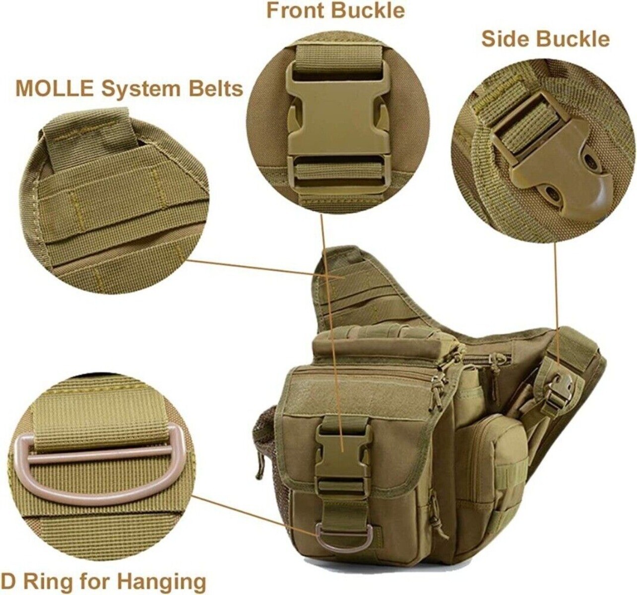 Outdoor Sport Military Multi-functional Tactical Messenger Shoulder Bag for Men