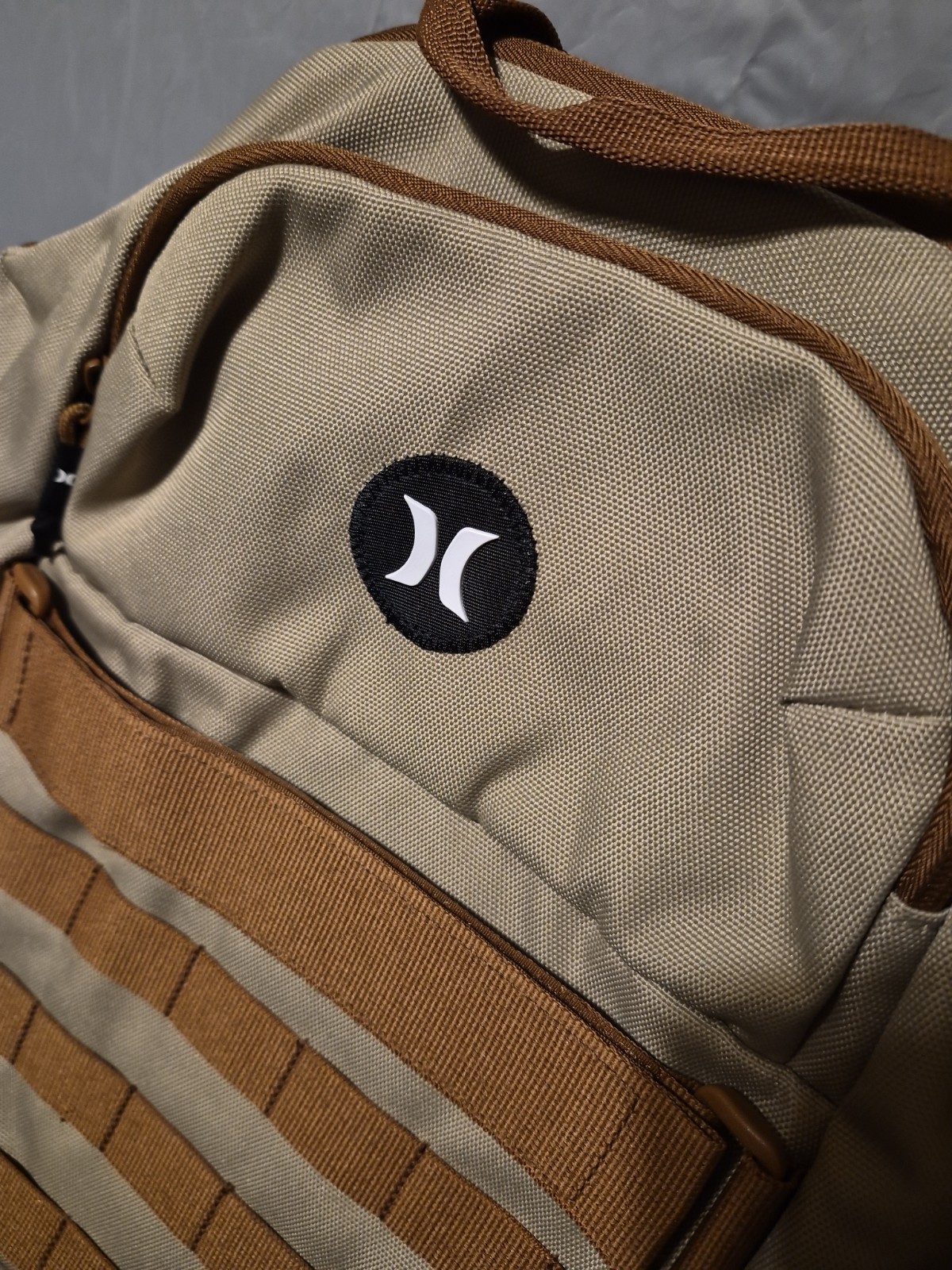 Hurley 50-50 Backpack Khaki Skateboard Laptop Compatible Multiple Pockets NWT