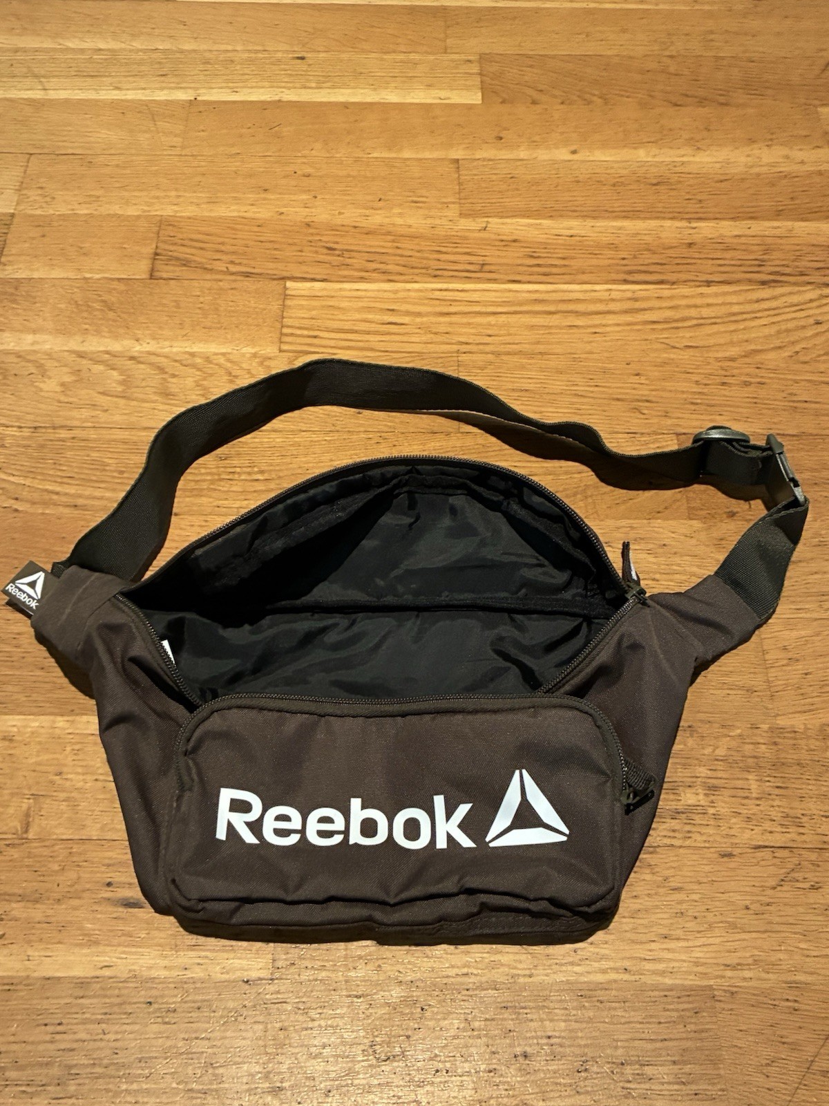 Reebok Waist Bag Fanny Pack Adjustable Strap Dark Brown/Olive Green Casual Clean