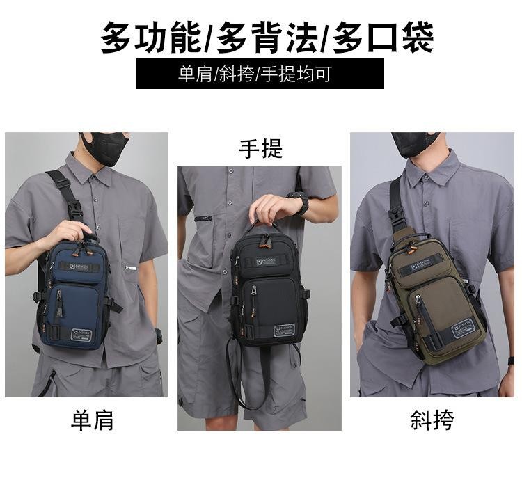 Men’s Oxford Chest Waist Pack Crossbody Bag Casual Fashion Handbag Male Travel