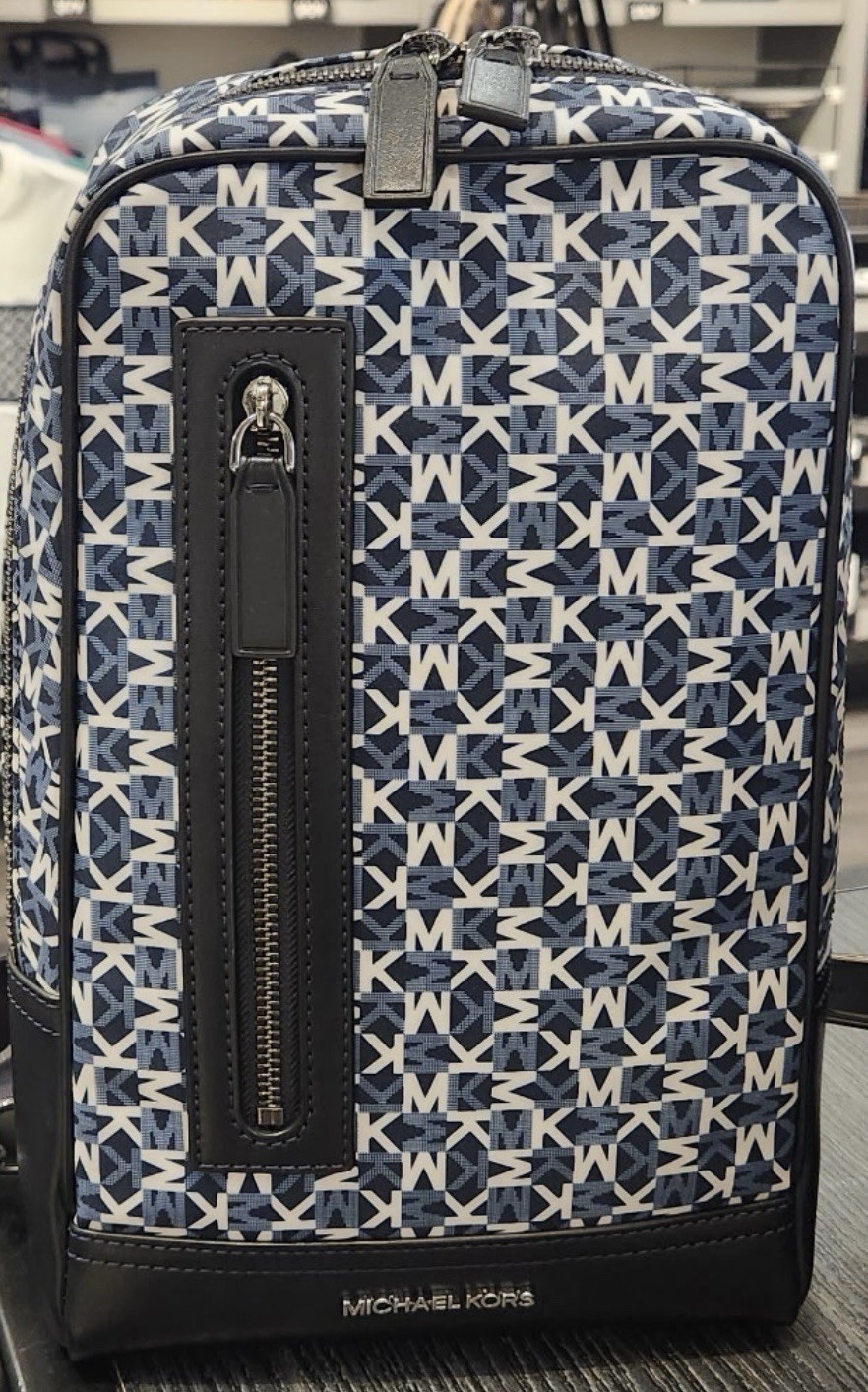 Michael Kors Lautner Logo Print Sling Pack Blue