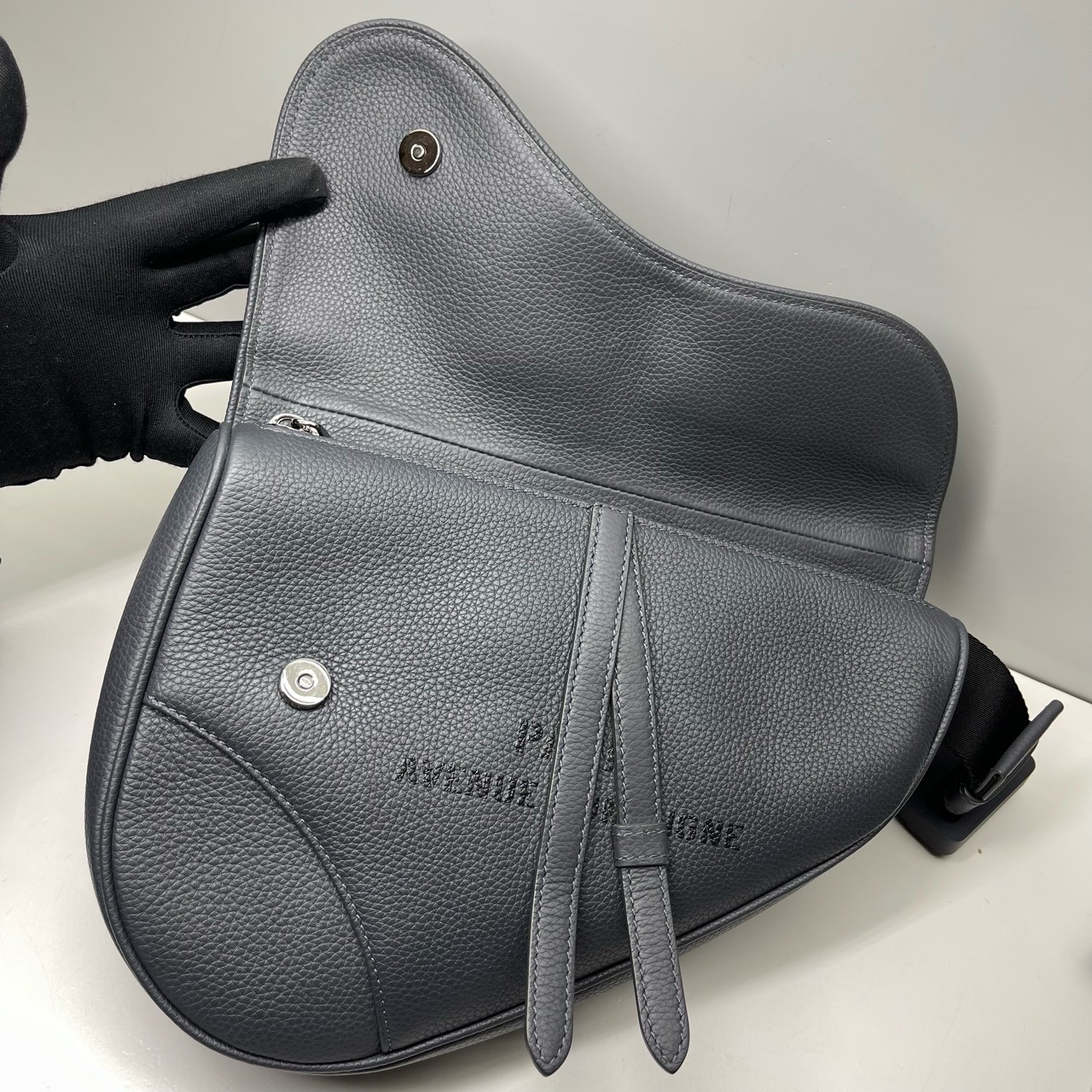 Dior Pre-Owned Authentic Saddle Bag Black 29x20x5cm