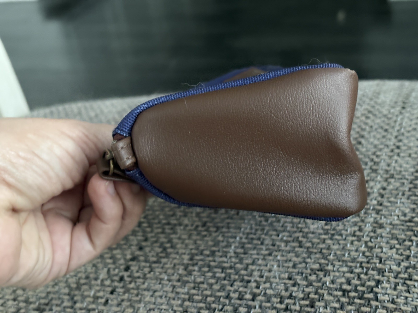 Brooks Brothers United Men Accessory Toiletry Bag Travel Pouch Blue Brown Lined