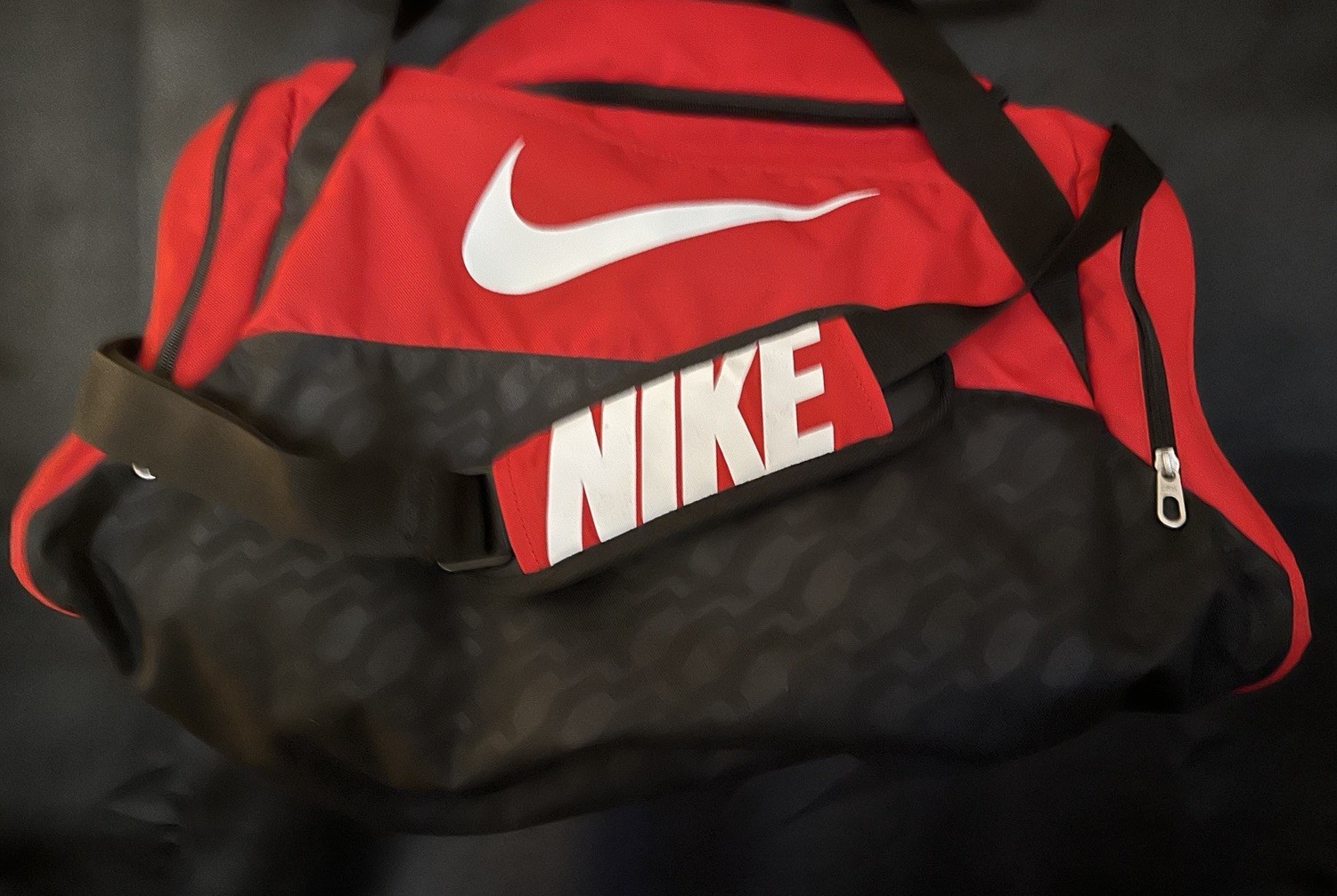 Nike Duffle Bag 20x12in- Red/Black/White Swoosh In Preowned