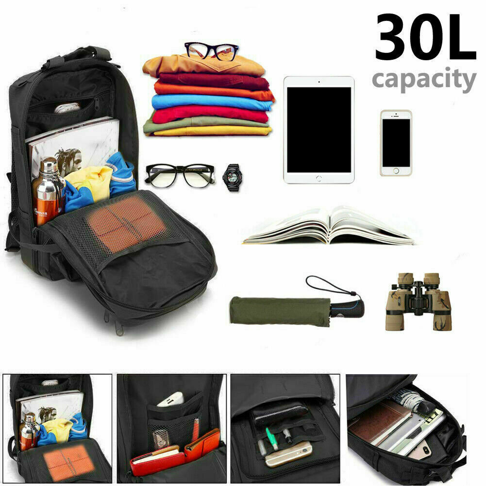 30L Outdoor Military Molle Tactical Backpack Rucksack Camping Hiking Travel Bag