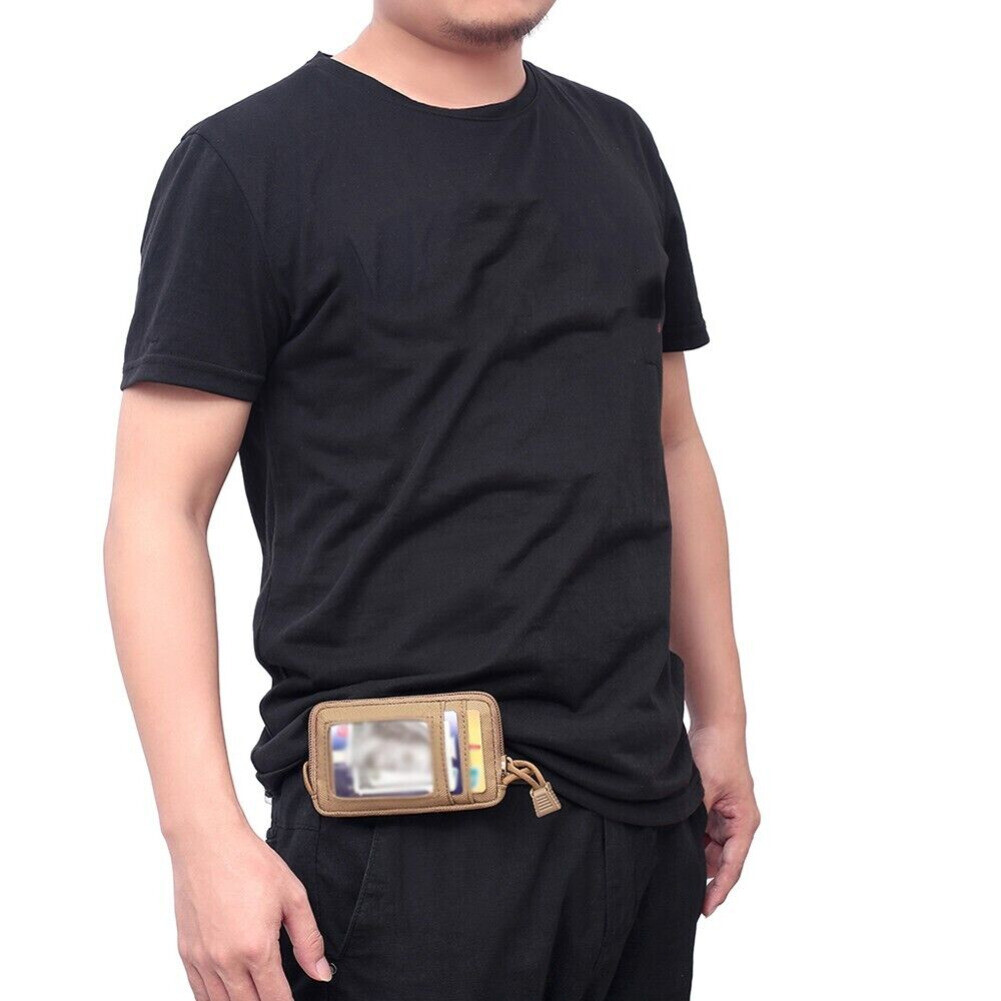 Outdoor Tactical Wallet Bag ID Card Key Holder Money Pouch Tool EDC Waist Bag