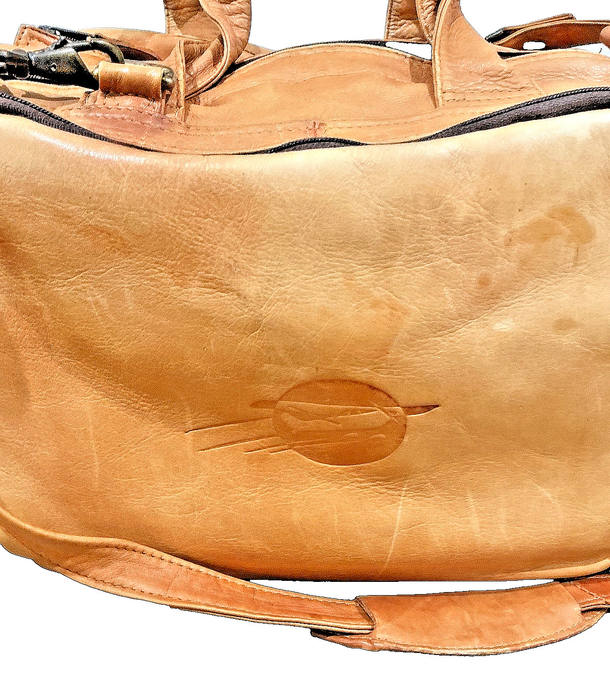 Vintage Leather Duffle/Weekender Bag Exterior & Interior Pockets Shoulder Strap