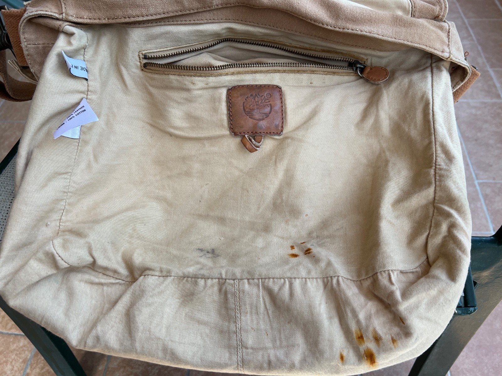 TIMBERLAND Messenger Shoulder Bag Colonial Cotton Leather Legend 554