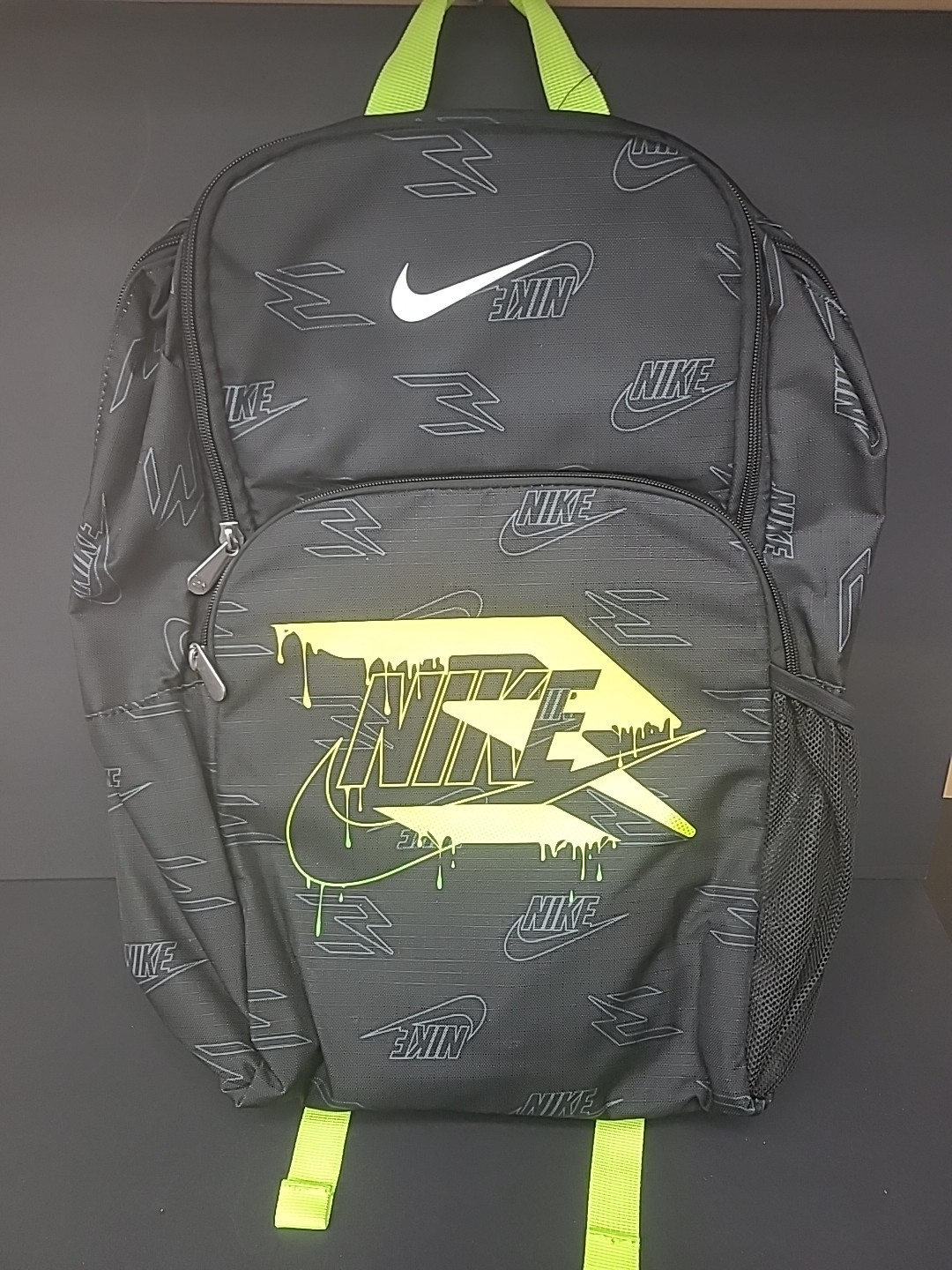 Nike 19 Inch Black, Yellow And Green Backpack