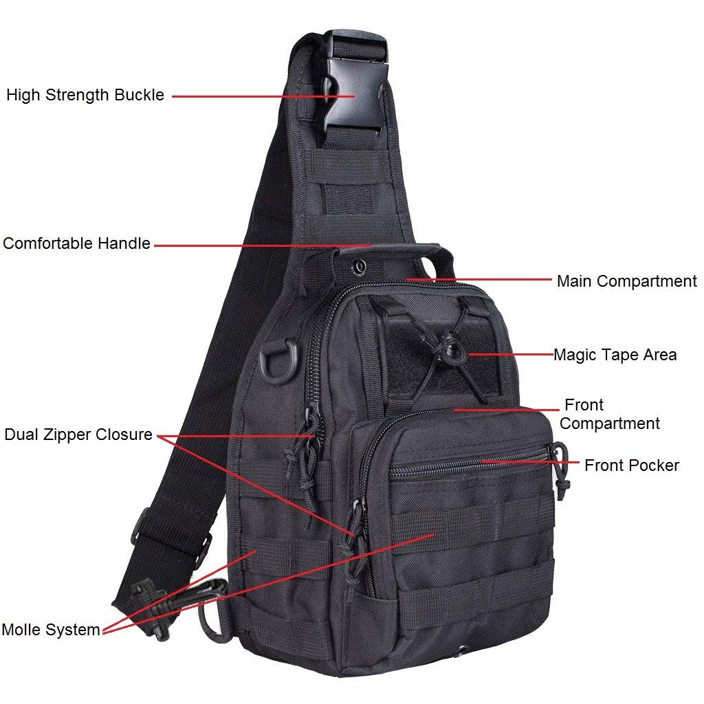 Outdoor Tactical Bag Backpack, Military Sport Bag Pack Sling Shoulder Backpac…