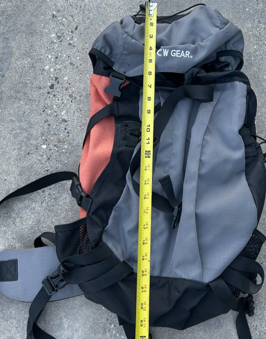 CW Gear Backpack 35L to 40L Outdoor Pack Wilderness Hiking Gear Daypack Grey