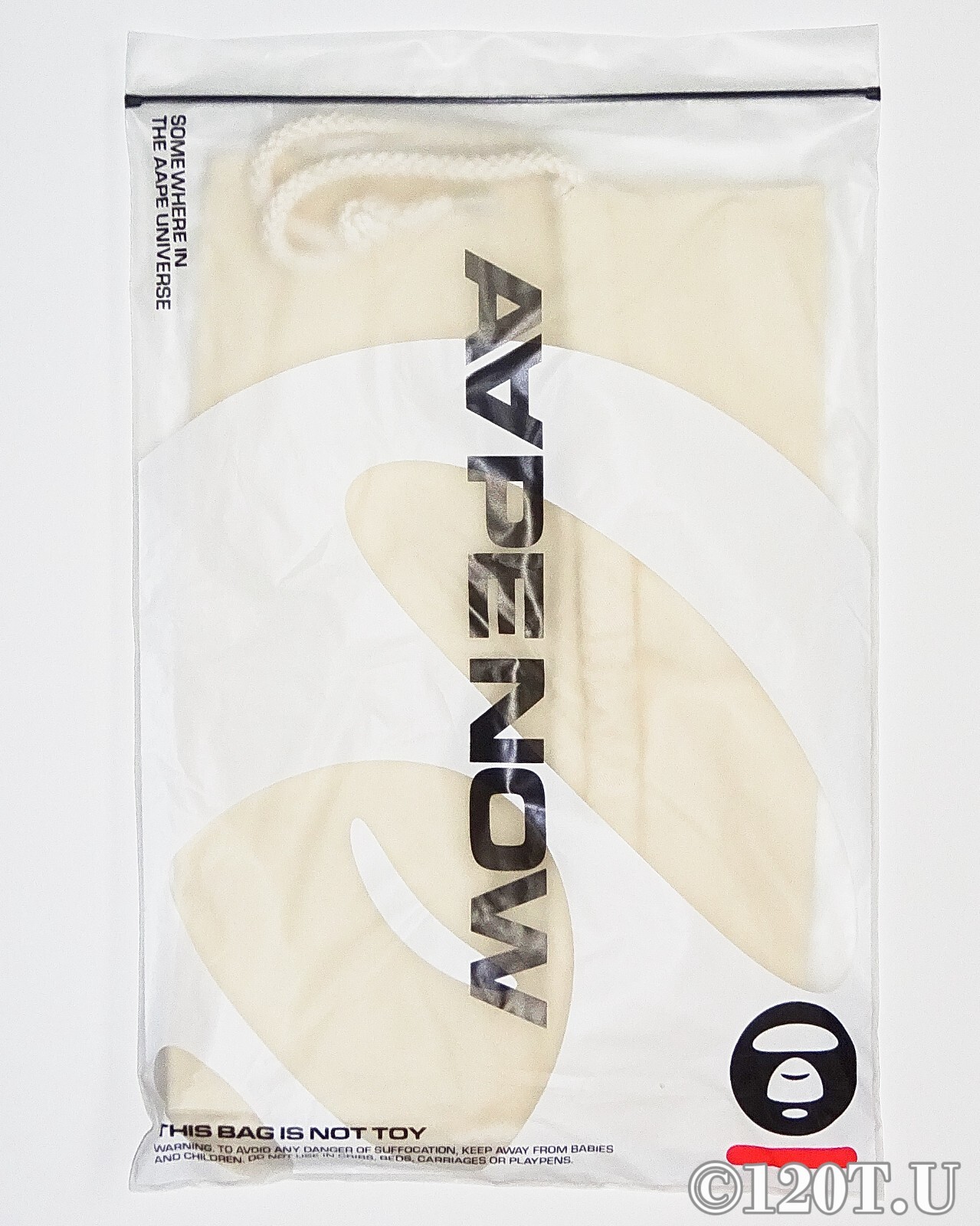 A Bathing Ape AAPE “Shoe Bag” Off White Size 17 x 13.5″ NEW