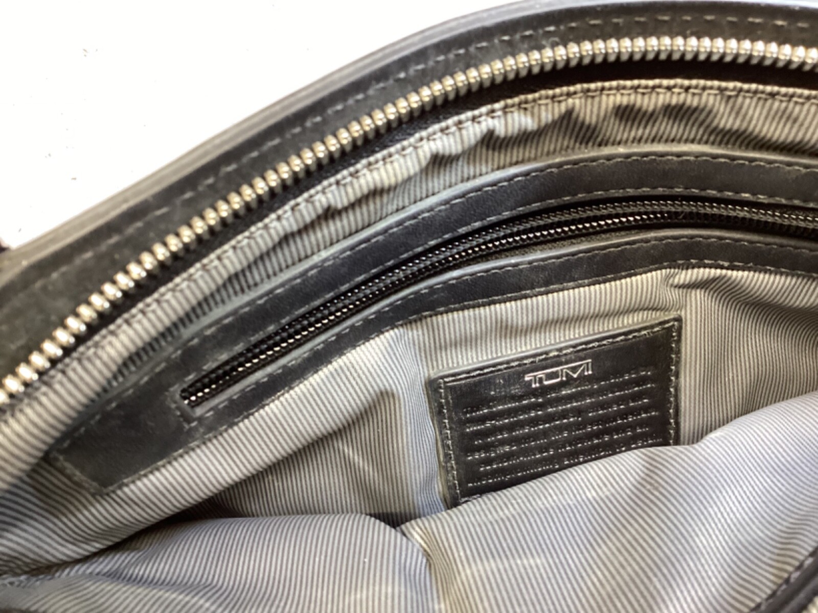 Tumi Men’s Leather and Nylon Crossbody Messenger Bag