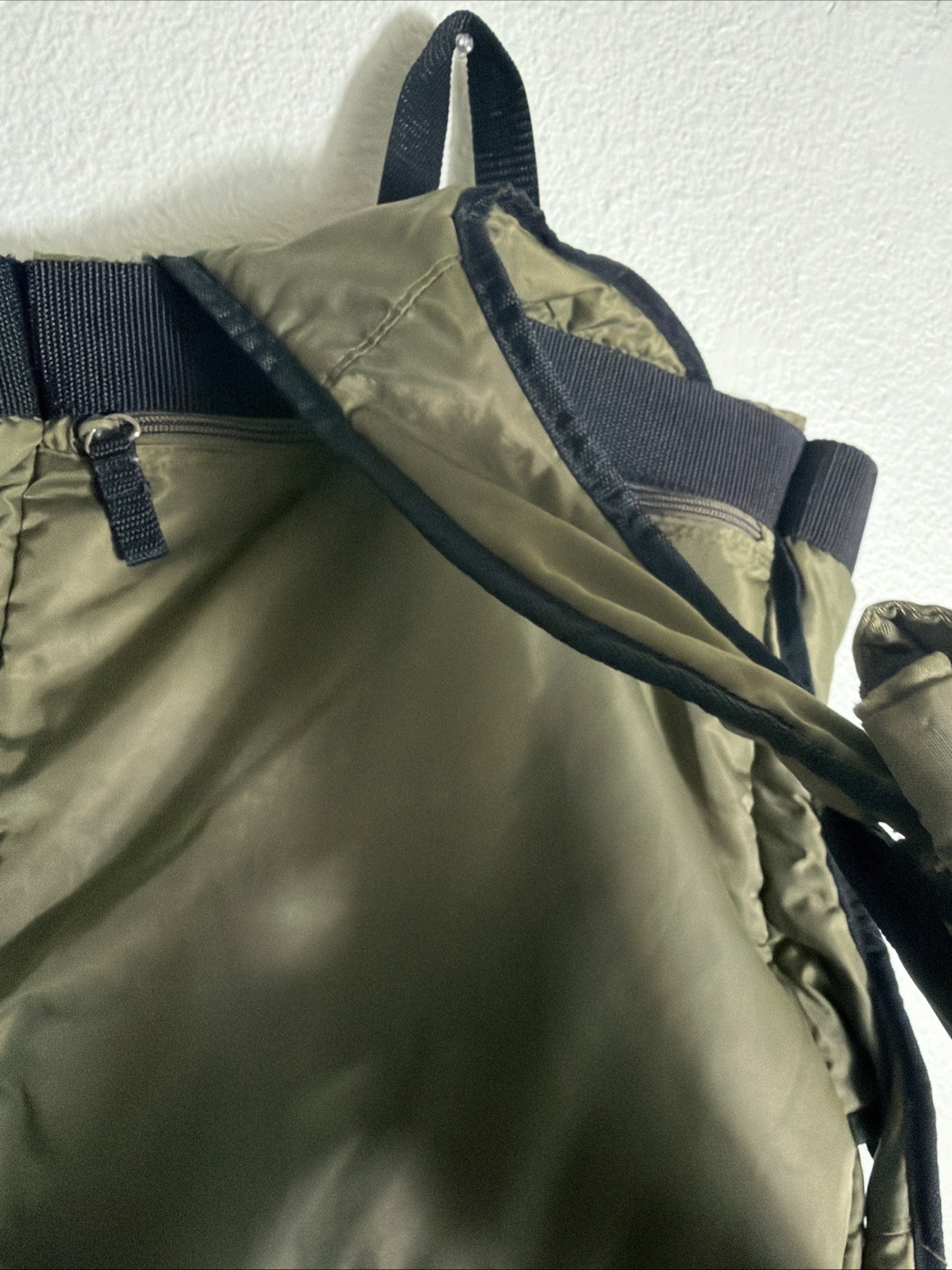 Toppers Brand Army green Polyester Sling Bag Hook Loop 13x11x5