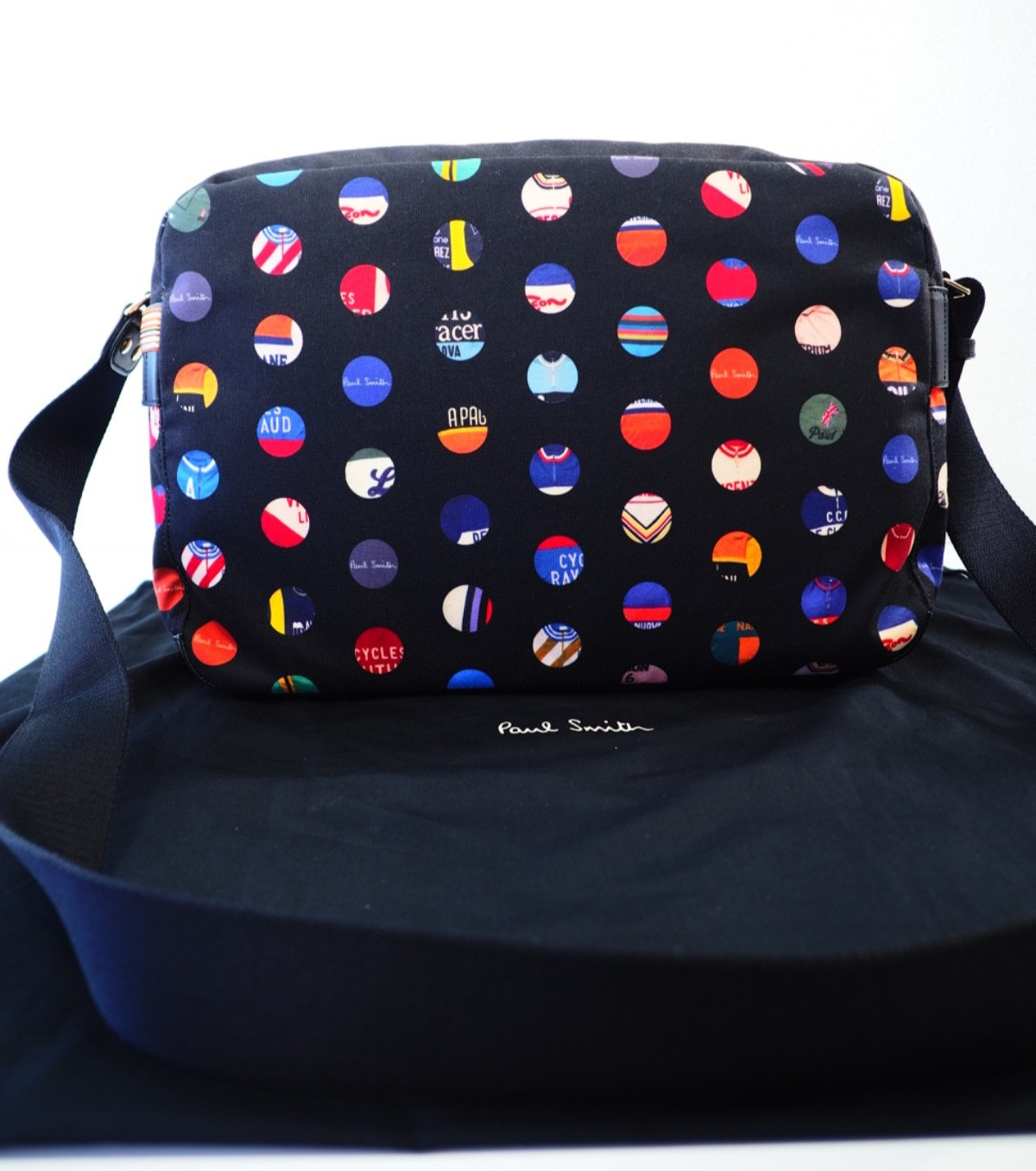 Paul Smith Bag Messenger Crossbody Laptop Colourful Bike Cycling Jersey Dots New