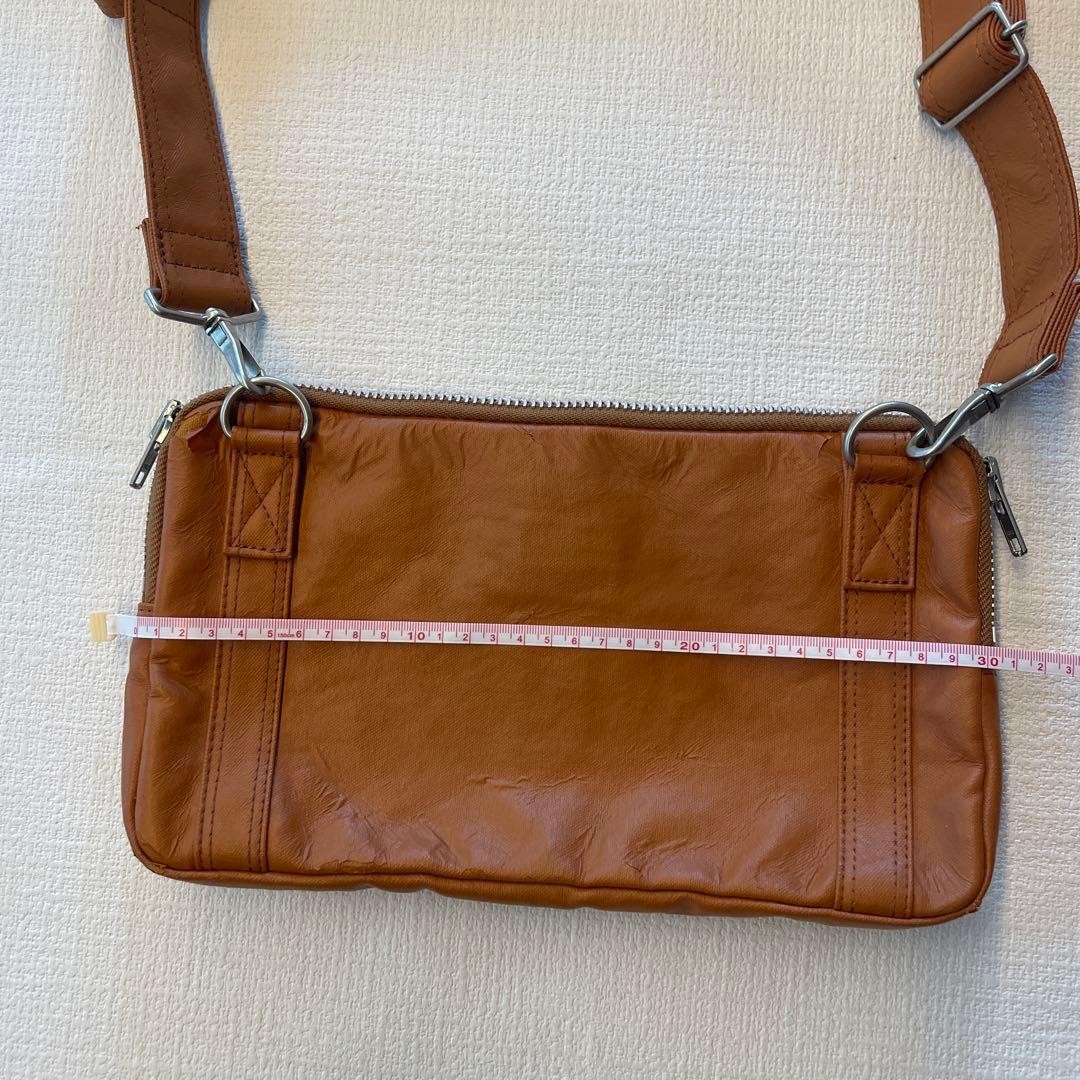 PORTER Yoshida Kaban FREE STYLE Camel Inner Pockets Shoulder Bag Made in Japan