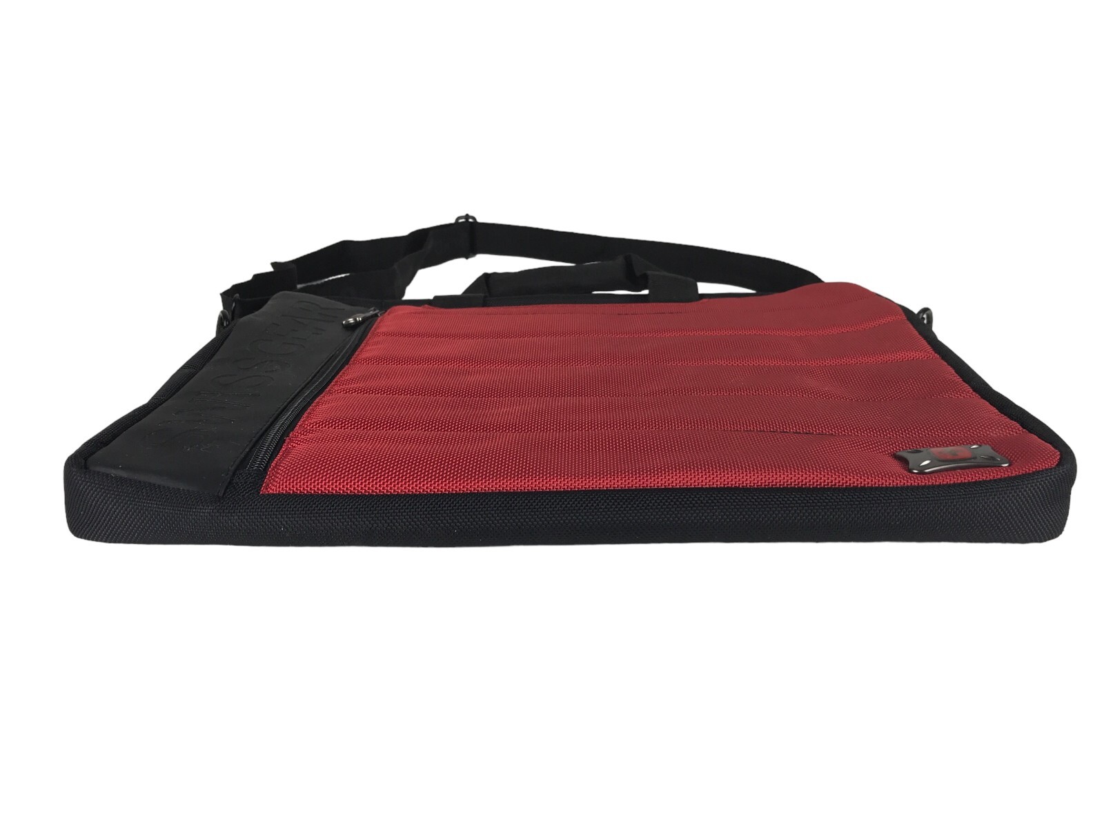 Swiss Gear Unisex Red Black Canvas Outer Pockets Detachable Strap Laptop Bag