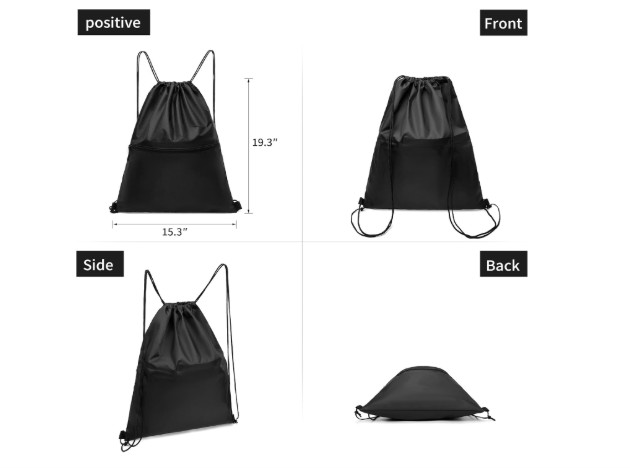 Drawstring Backpack Gym Bag – String Gym Bag for Men & Women, Lightweight Cinch