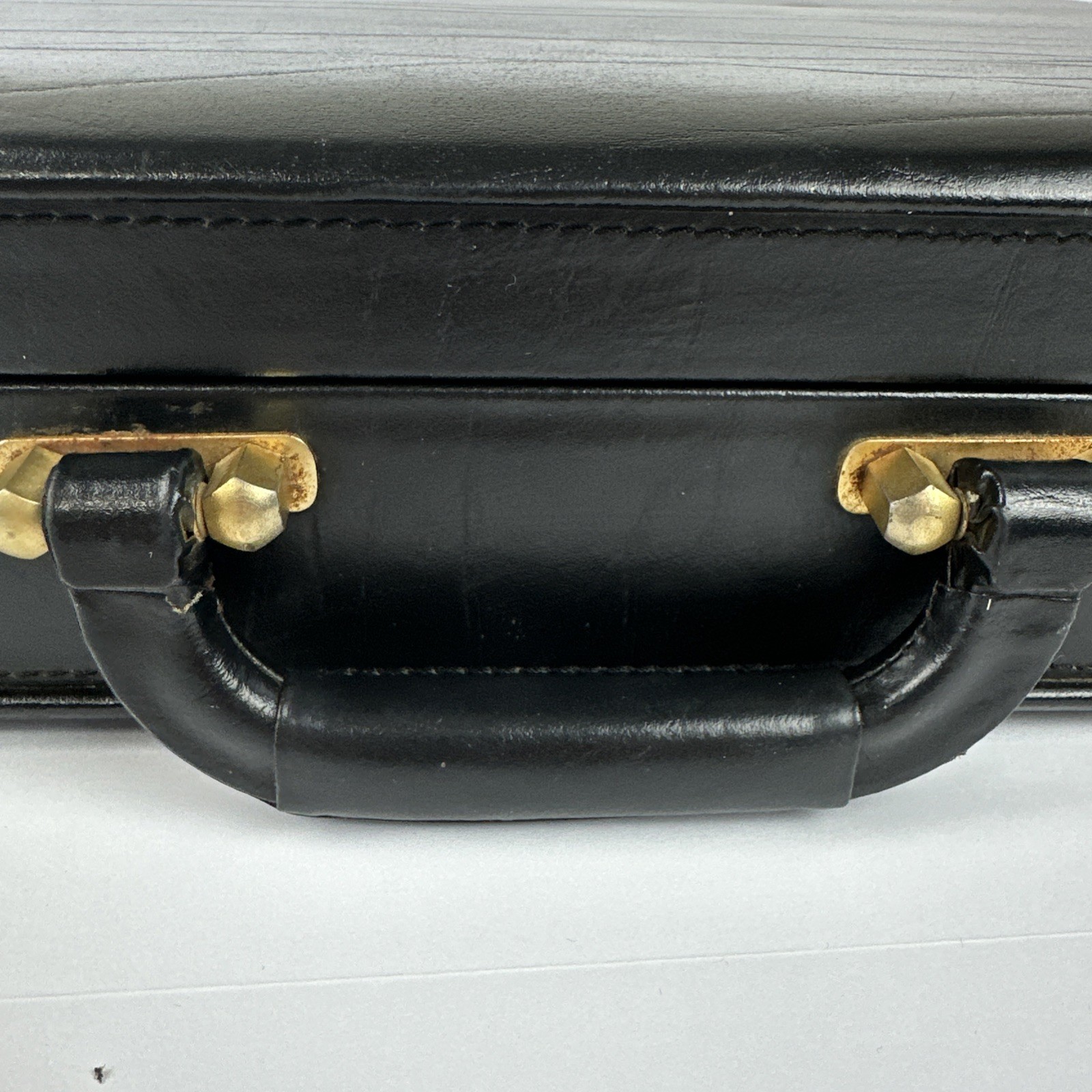 Briefcase Vintage Genuine Leather Made In Spain Top Grain Cowhide Black