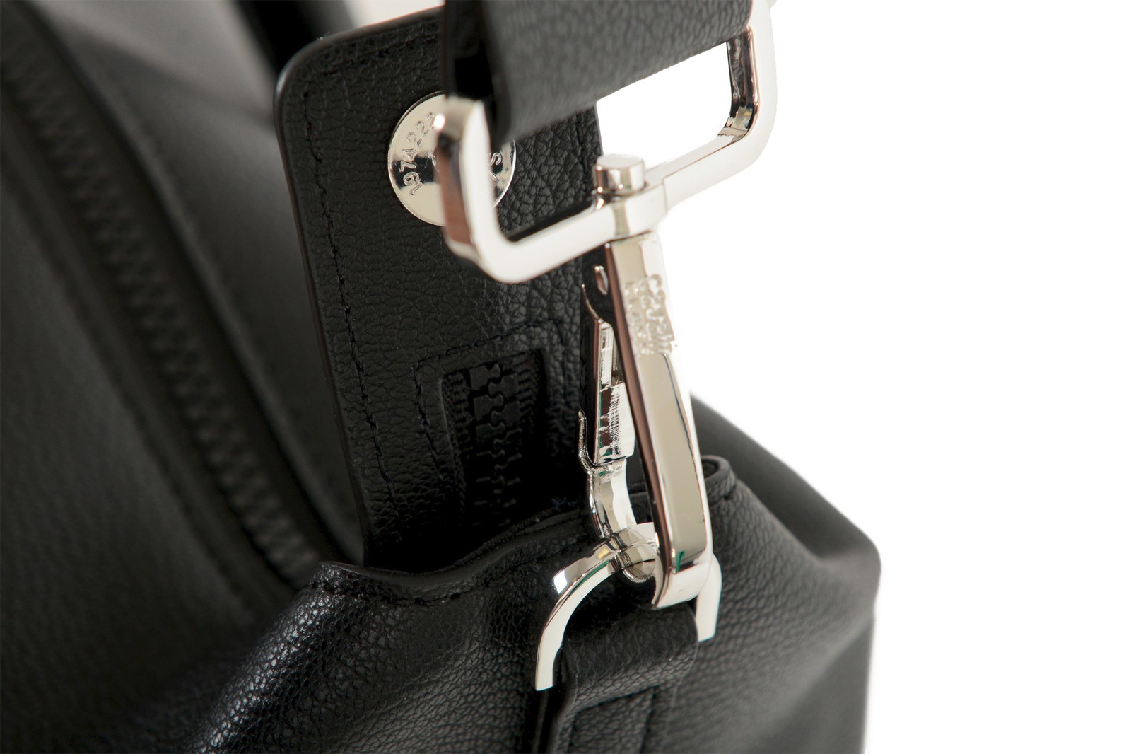 Cavalli Class Unisex Black Leather Duffel Travel Bag